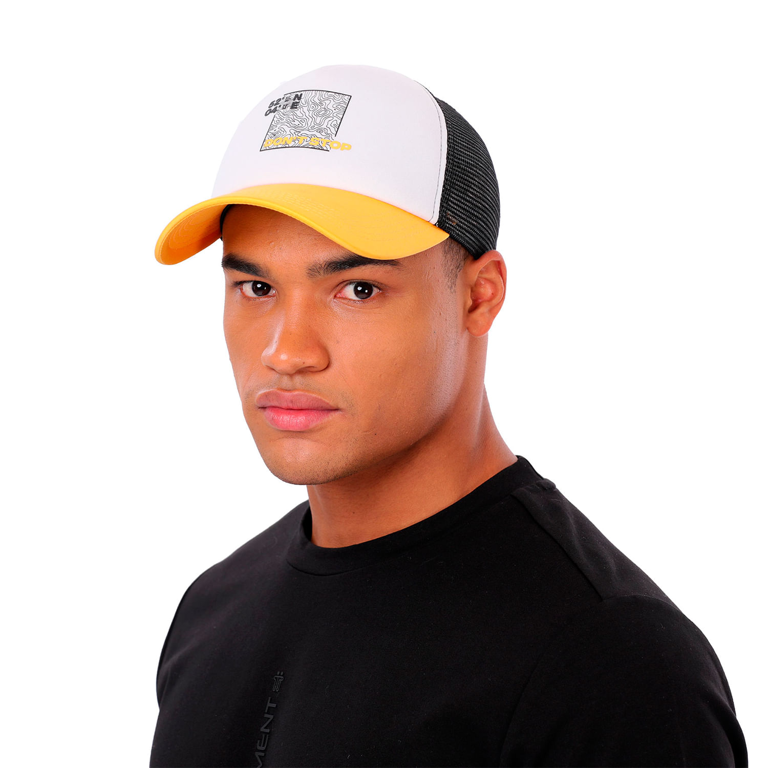 Gorra Camionera para Hombre Atlasy Blanca/Amarilla