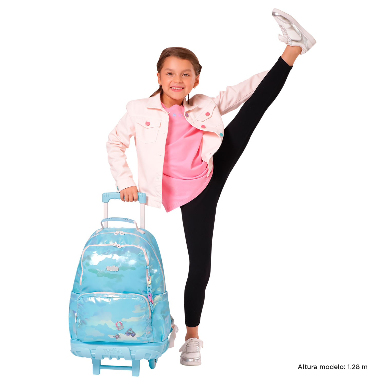 Morral con ruedas Niña Majestic Grande Azul