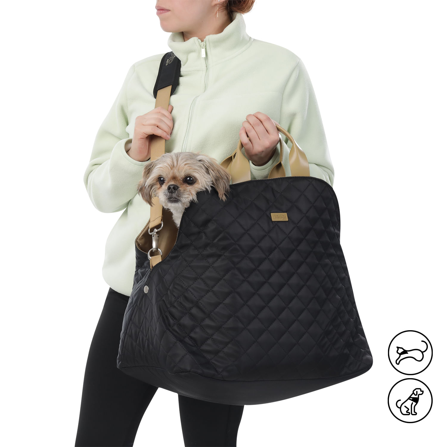 Bolso cargador de mascota 2 en 1 Slipy Negro