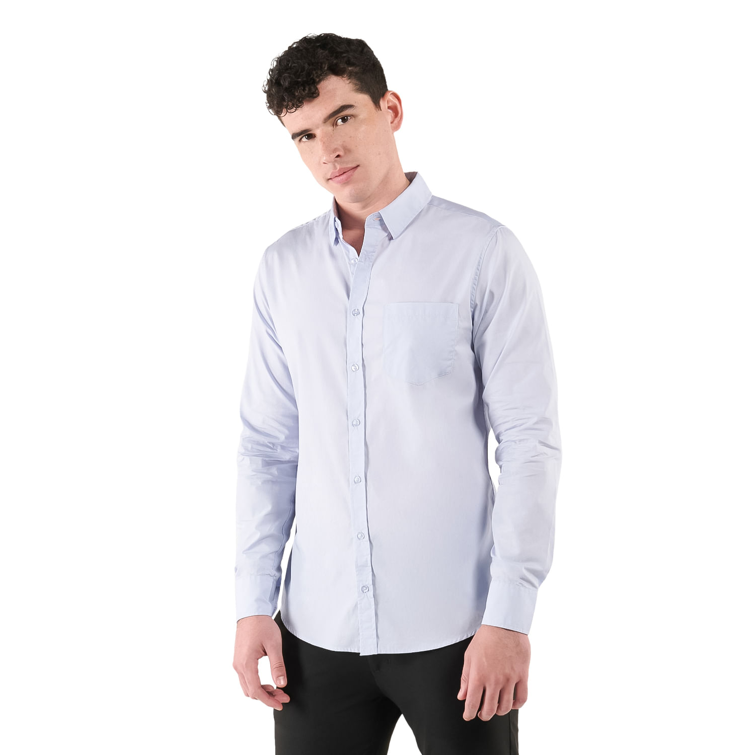Camisa para Hombre Manga Larga Porter Solid Azul