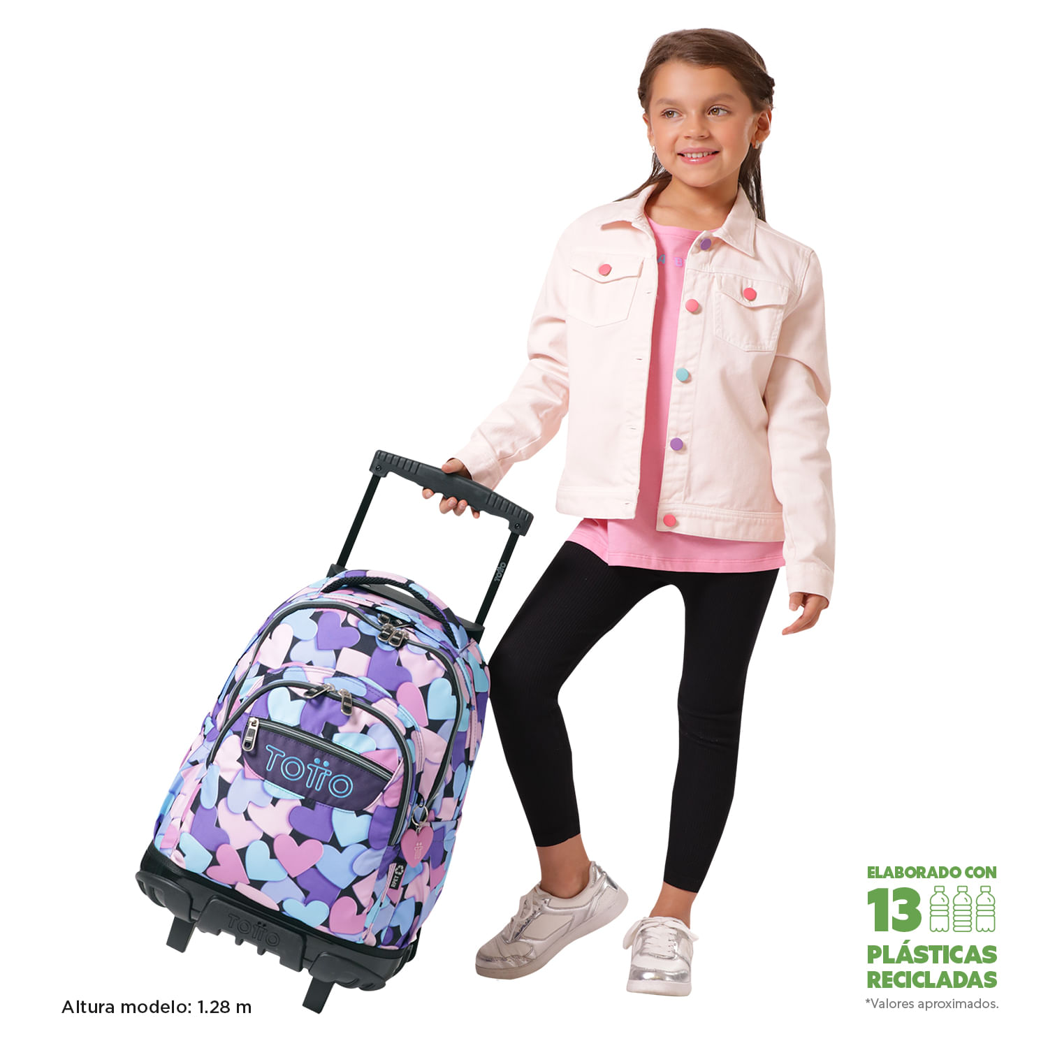 Morral Ruedas Niña Porta PC 15.4" Bomper Renglon Azul