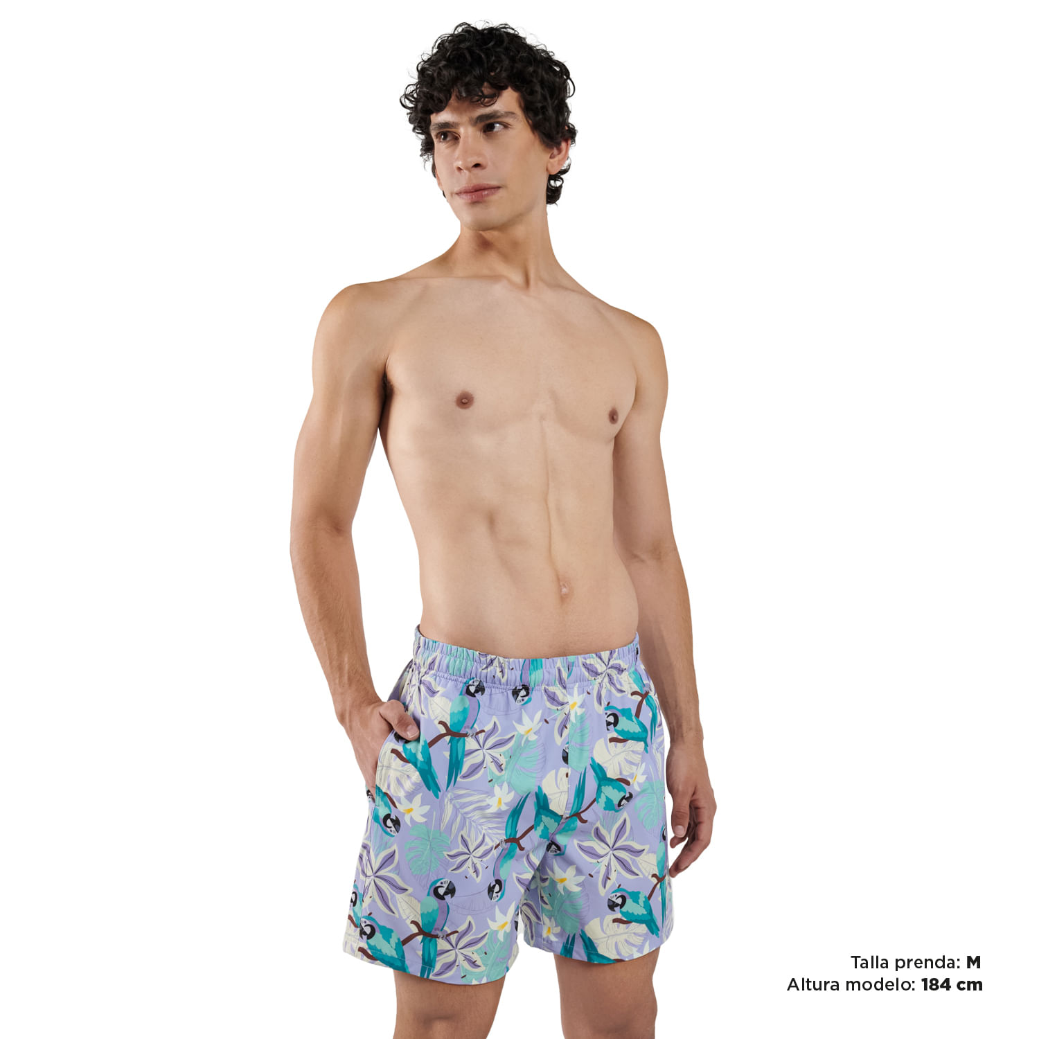 Pantaloneta Estampada Abriko Hombre Morada