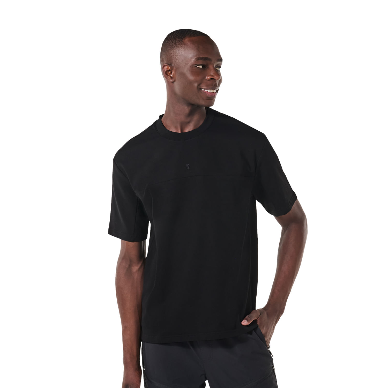 Camiseta Cuello Redondo para Hombre Rufo Negra Xxl