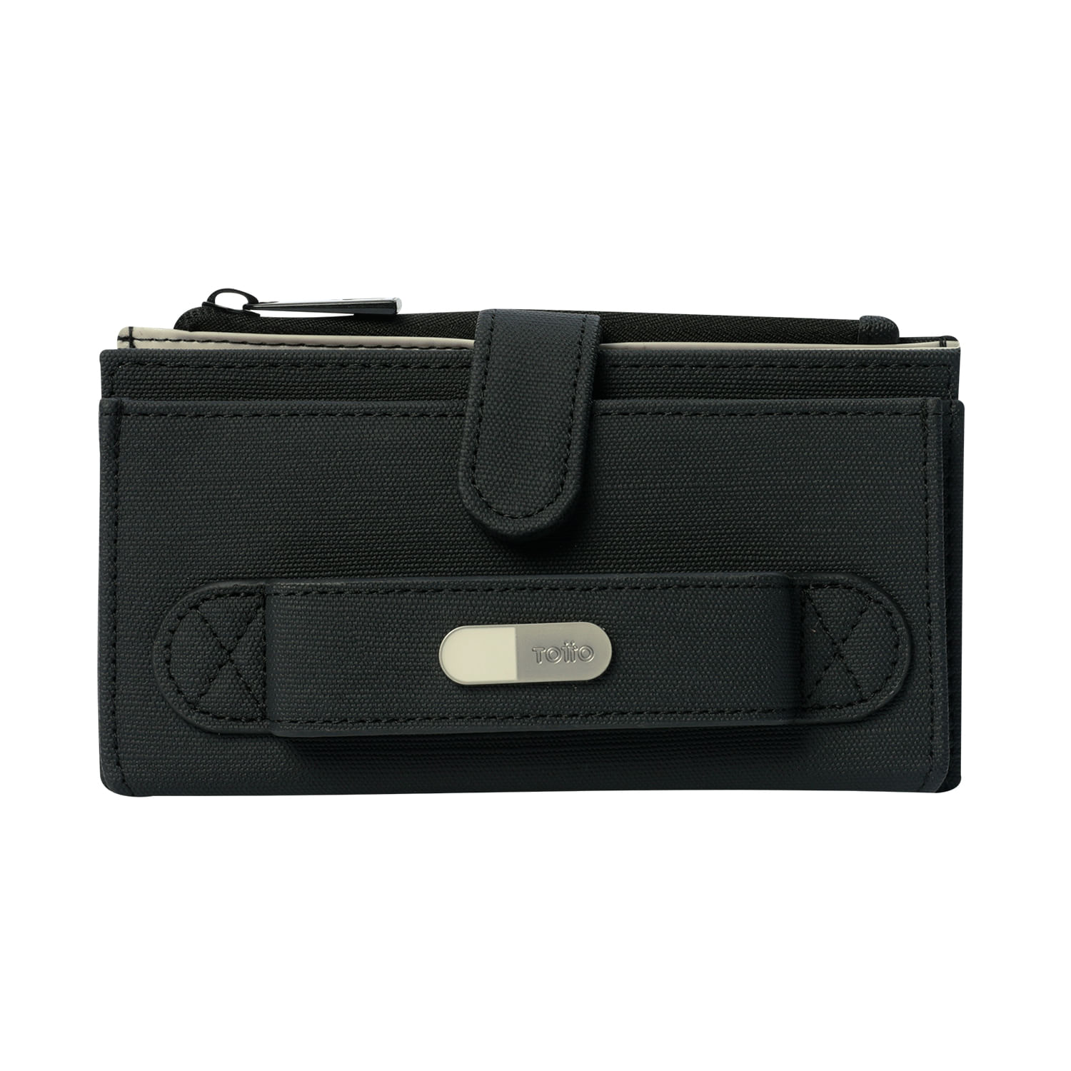 Billetera Dull L Con RFID Blocker Negra Mujer
