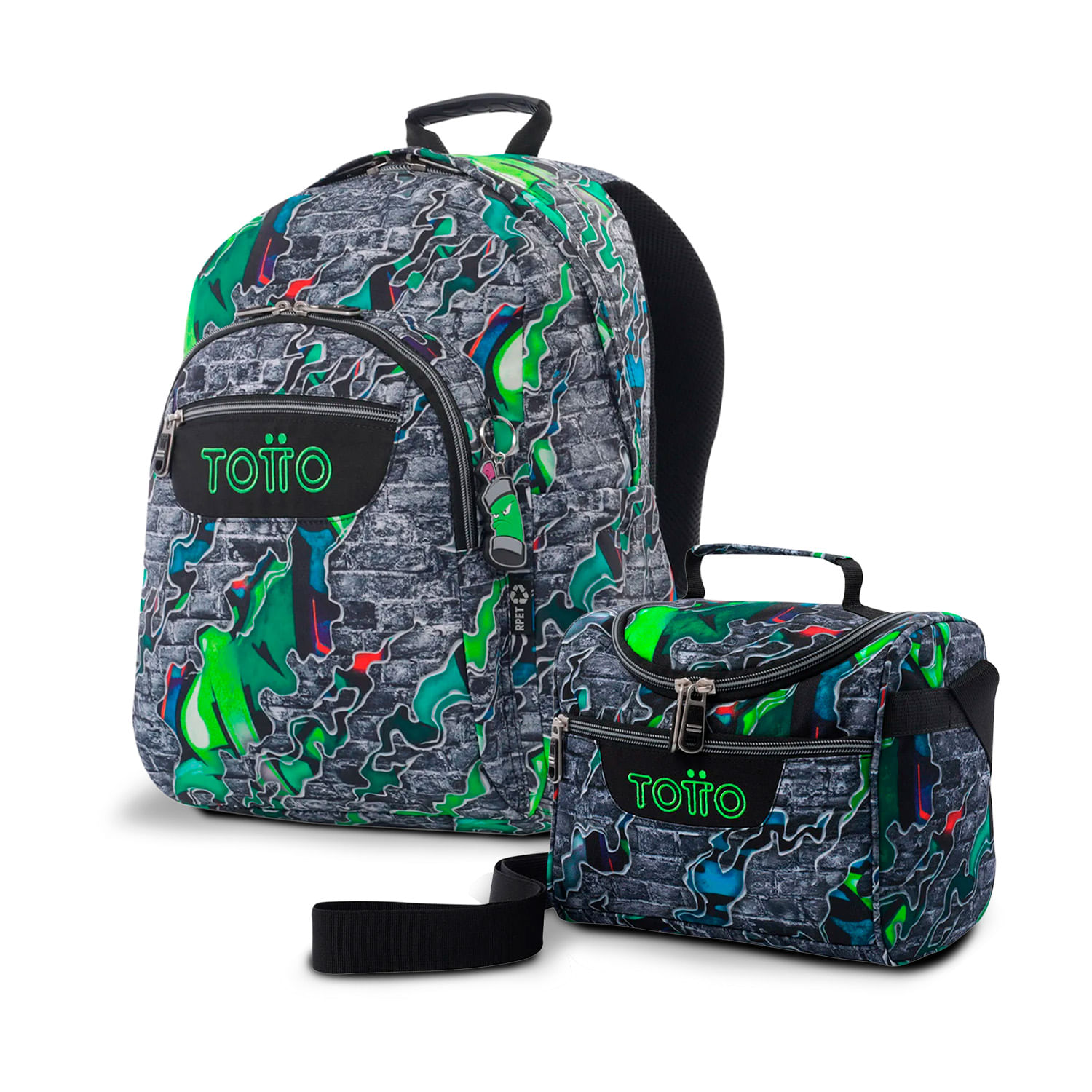 Kit Escolar Morral Grande Acuarela y Lonchera Mediana Pizarra