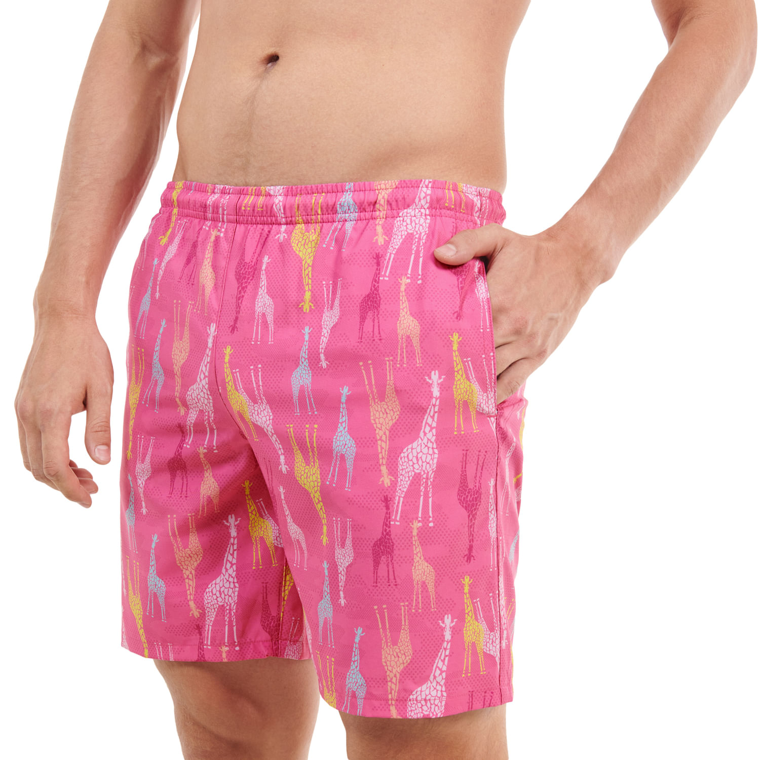 Pantaloneta de baño hombre Abriko rosada