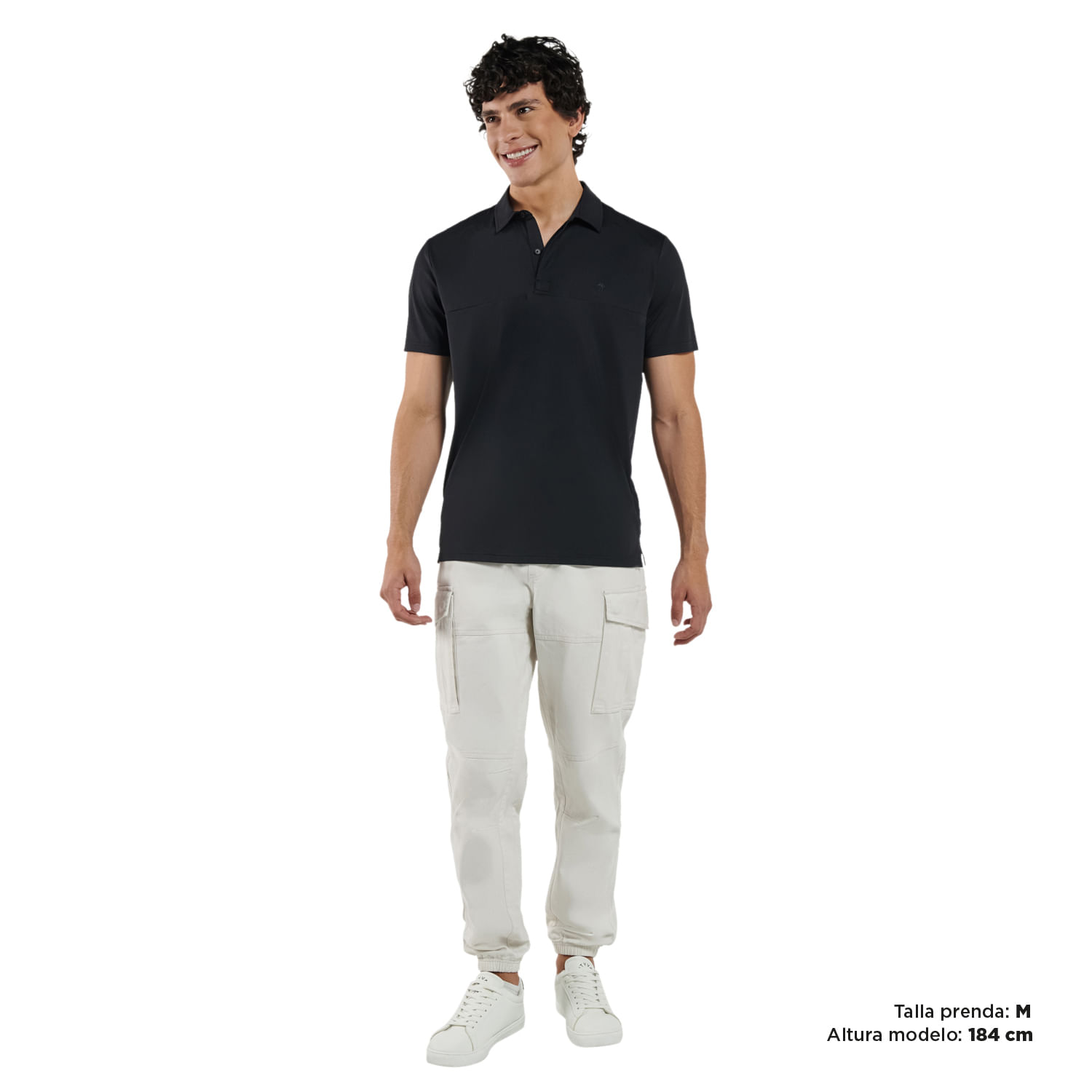Camiseta Polo Negra Hombre Diha