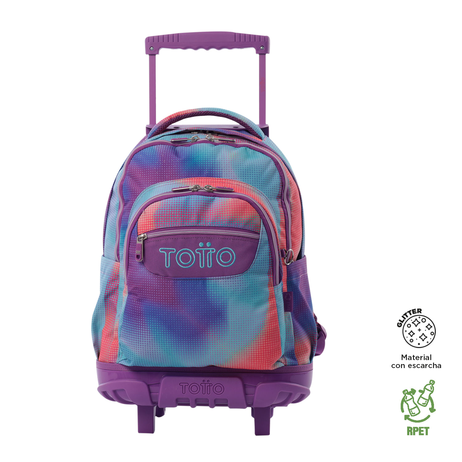 Morral Ruedas Niña Porta PC 15.4" Bomper Renglon Glitter