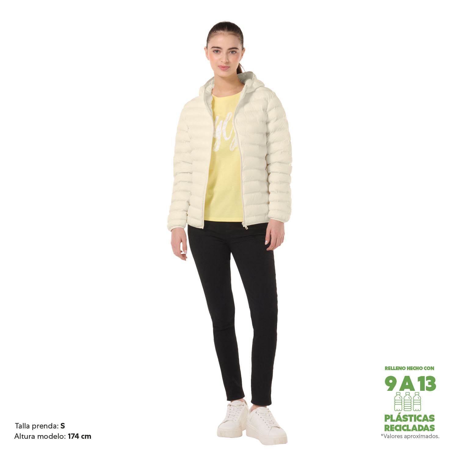 Chaqueta para Mujer Acolchada Colorfull Pro Xl Blanca