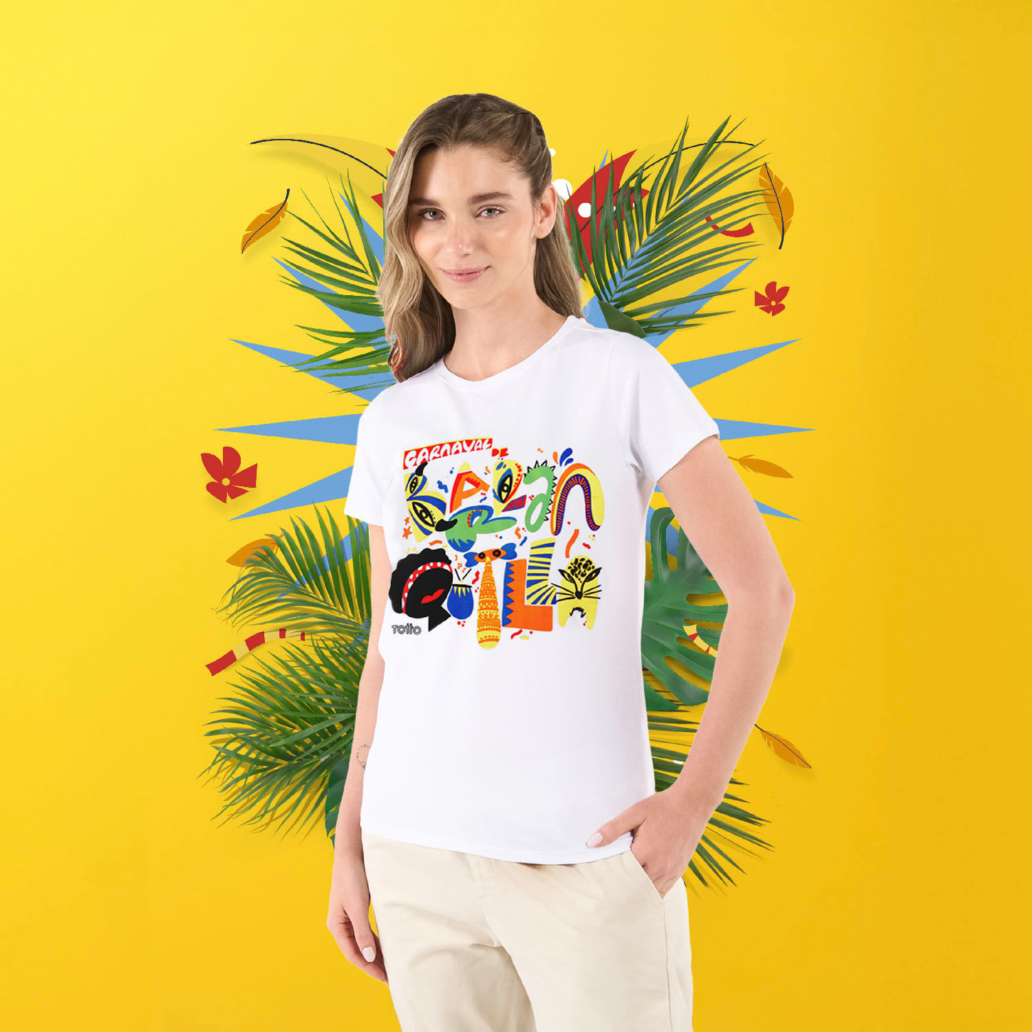Camiseta del Carnaval de Barranquilla 2025 Xxl Blanca