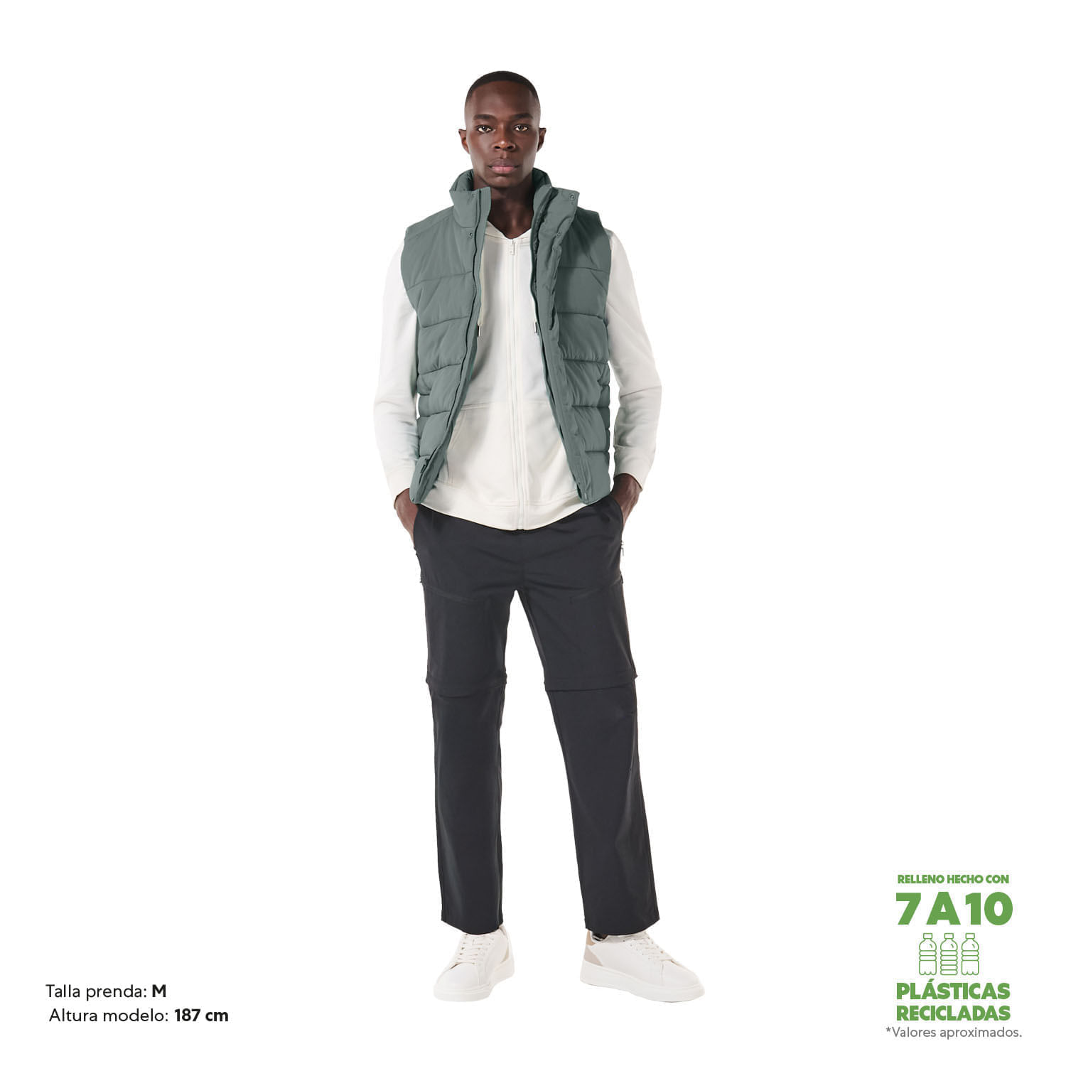 Chaleco Acolchado para Hombre Careto Xxl Verde