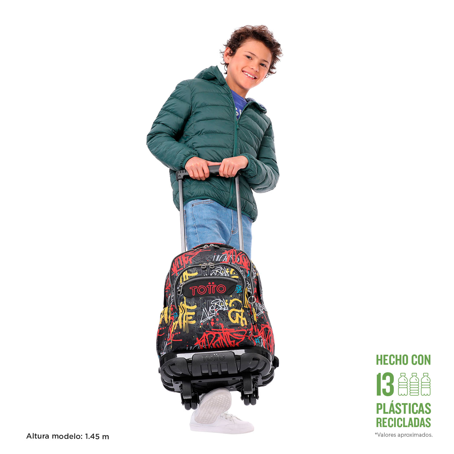 Morral Ruedas Niño Porta PC 15.4" Renglon Negro