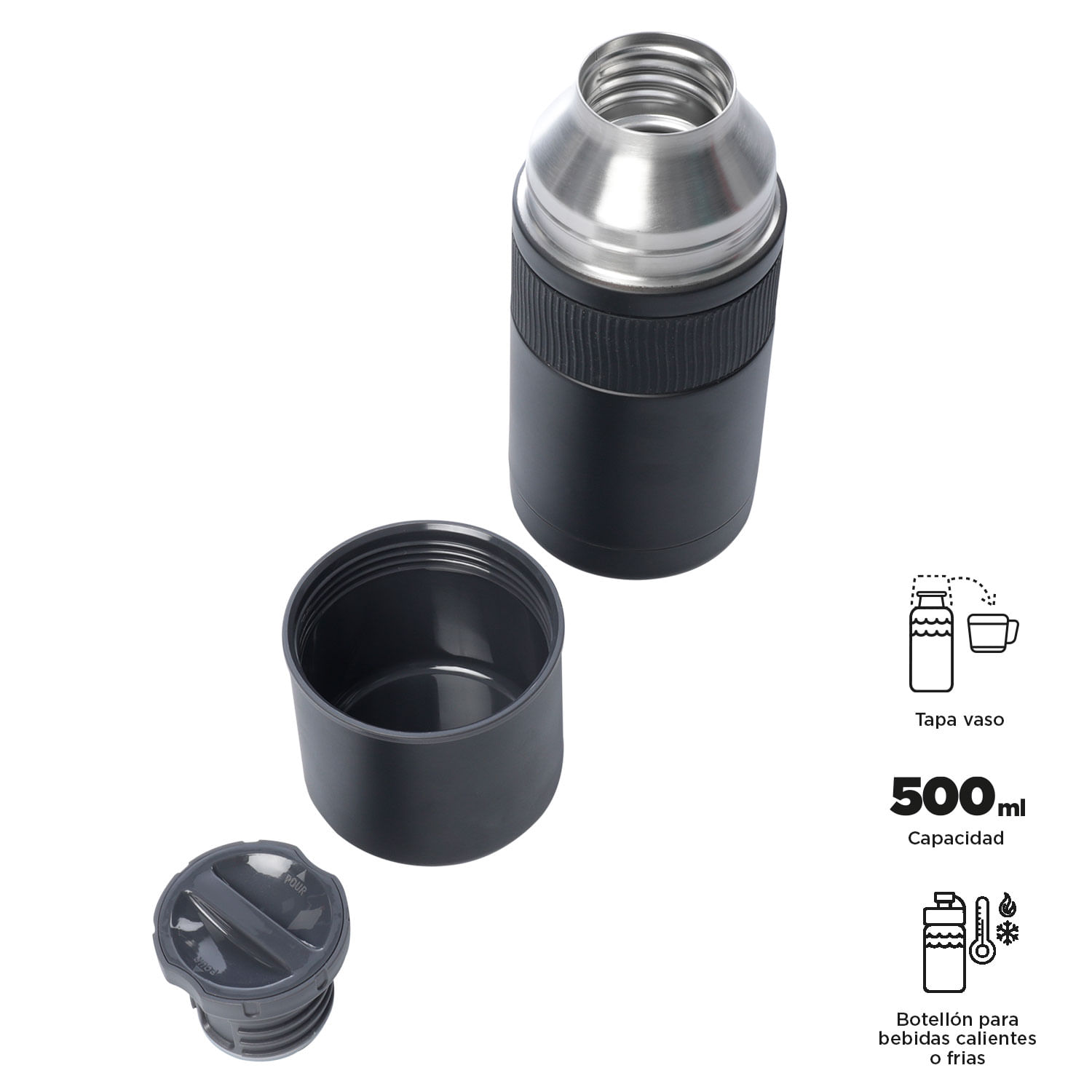 Botilito Térmico Mug 500 ml Negro