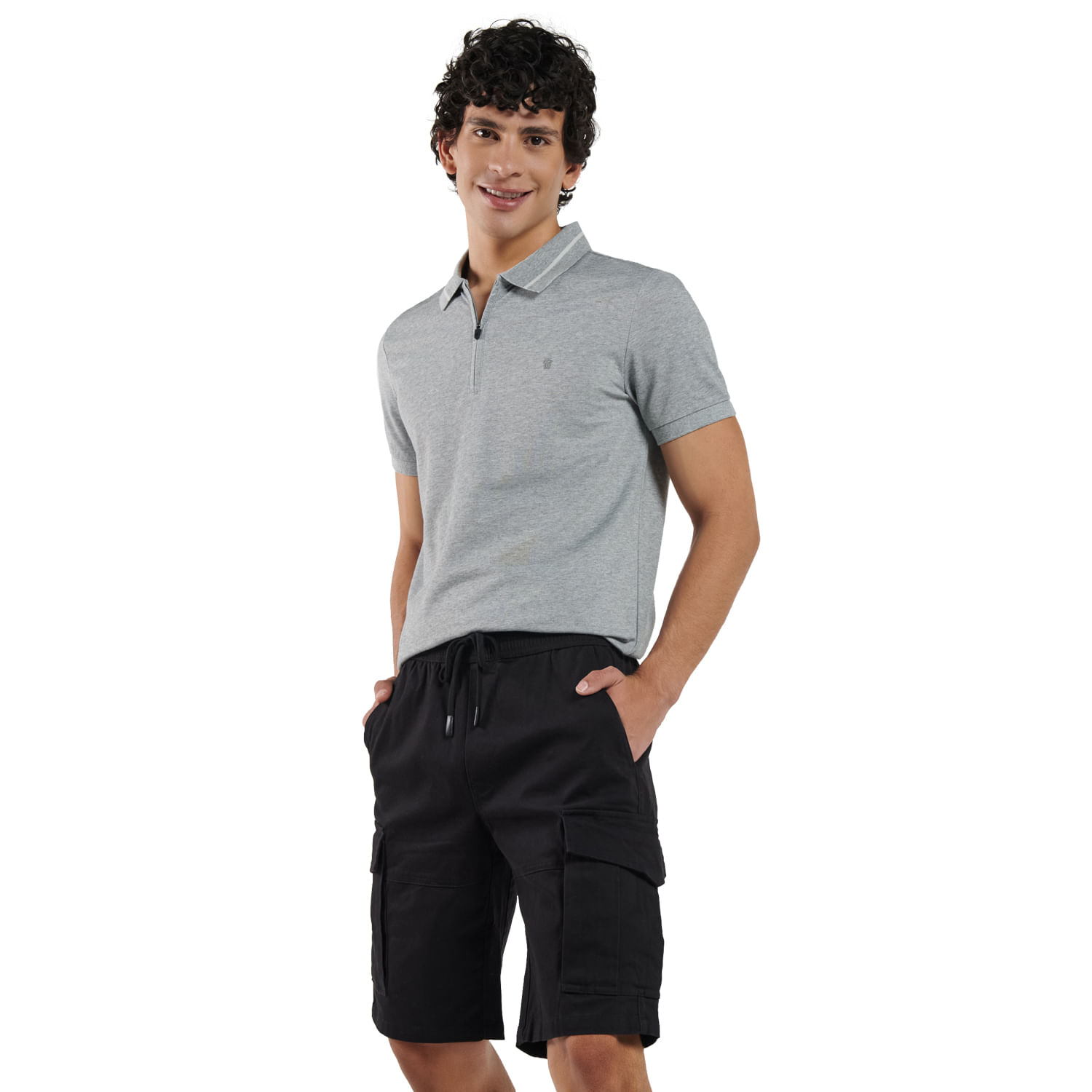 Bermuda para Hombre Karwin cargo Negra