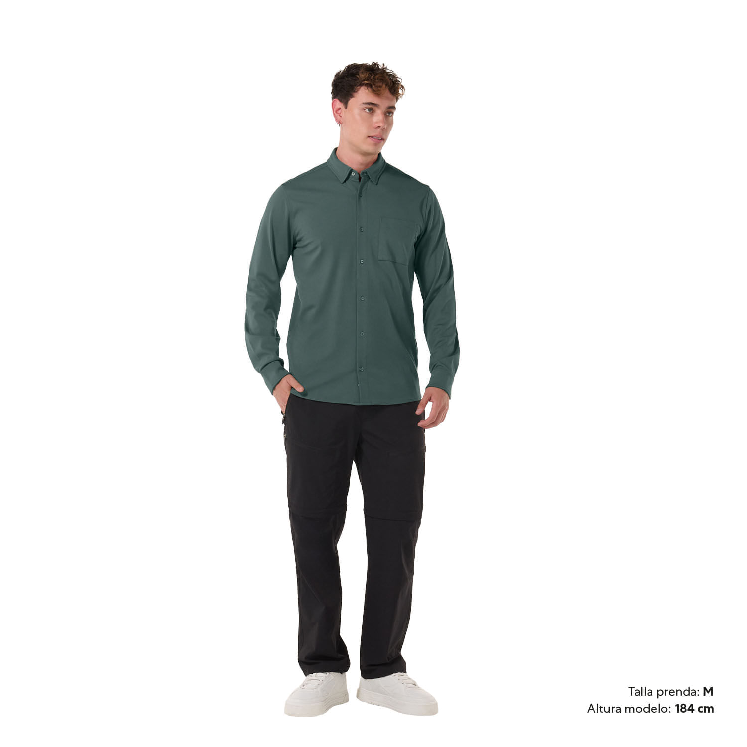 Camisa para Hombre Manga Larga Pardo Xxl Verde