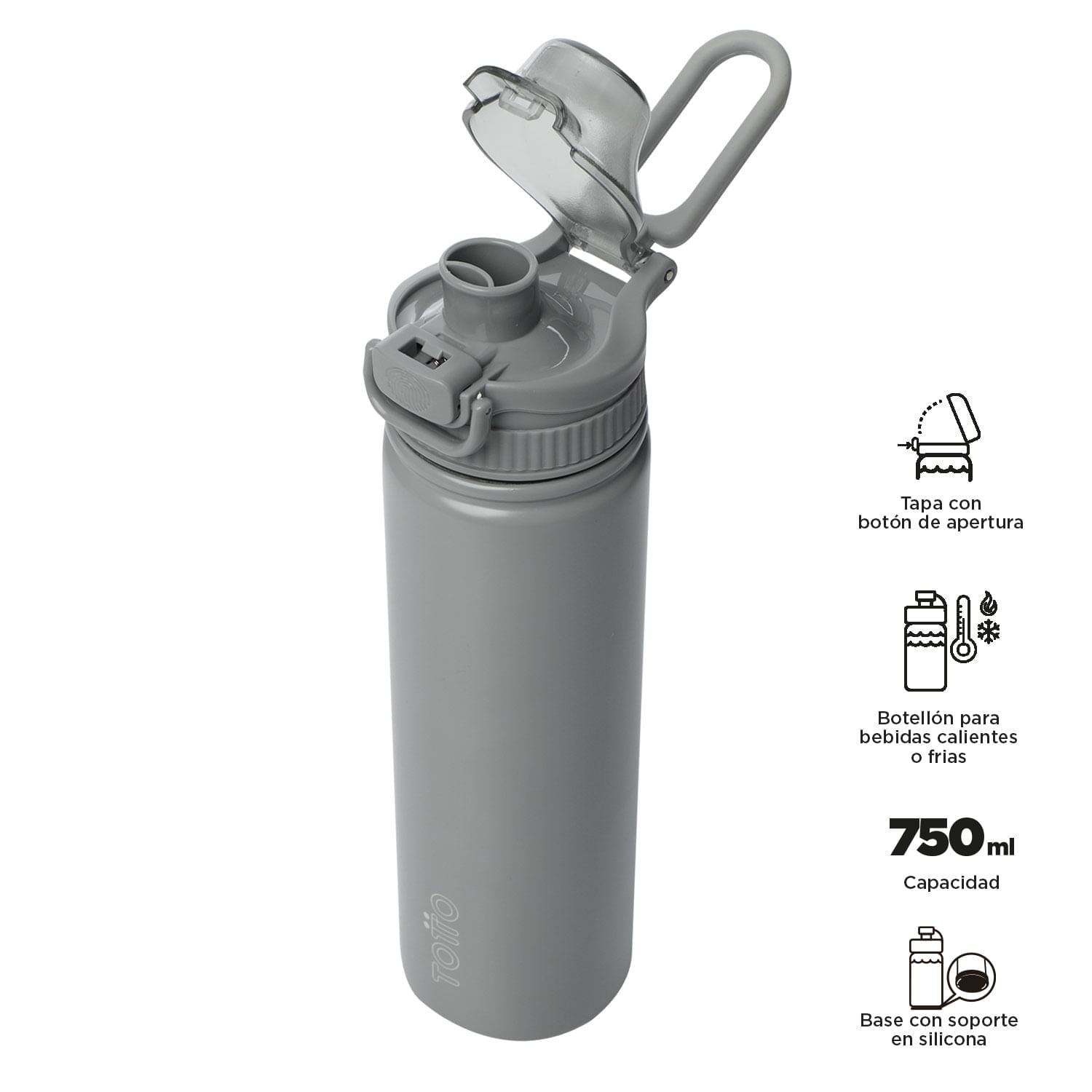 Botilito Metálico Jet 750ml Gris