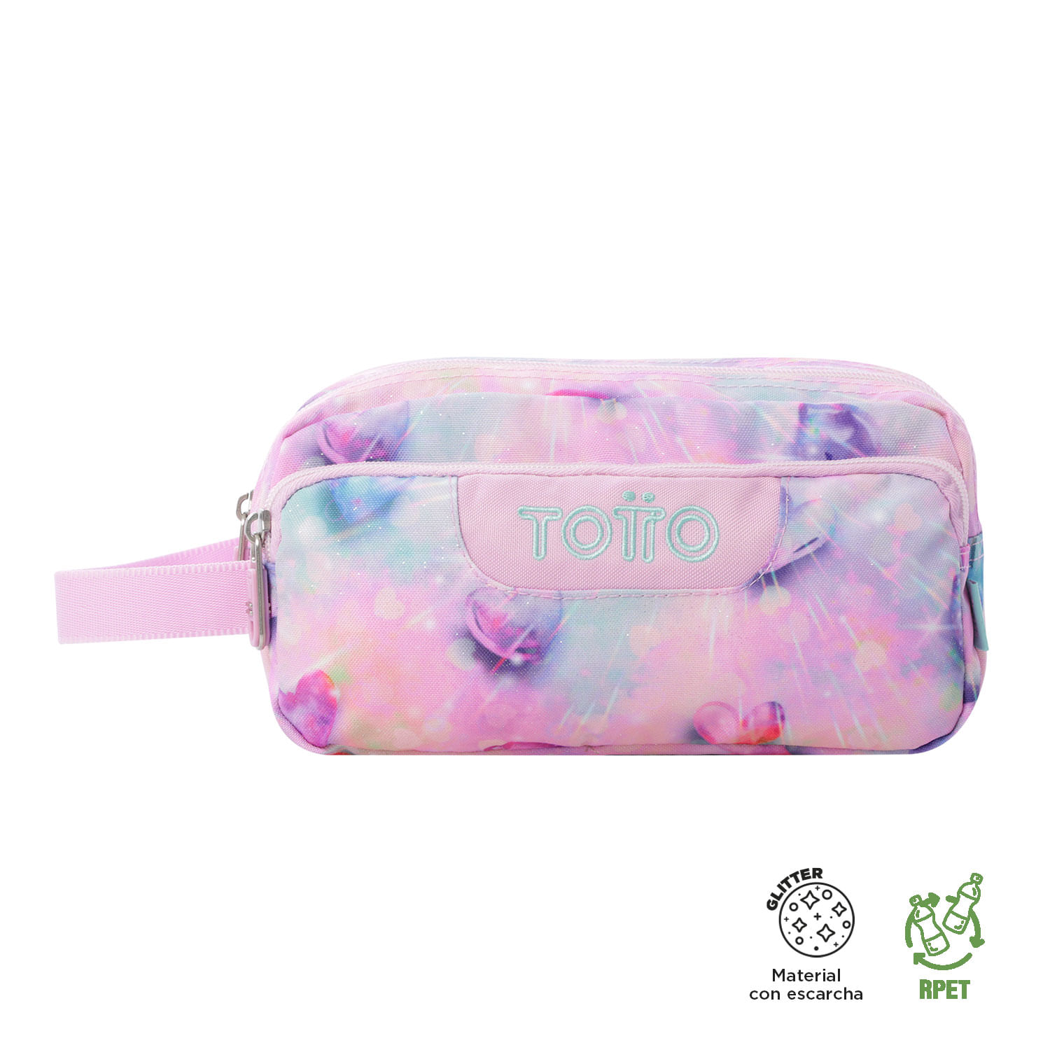 Cartuchera Multiuso Agapec Glitter Rosada Mujer