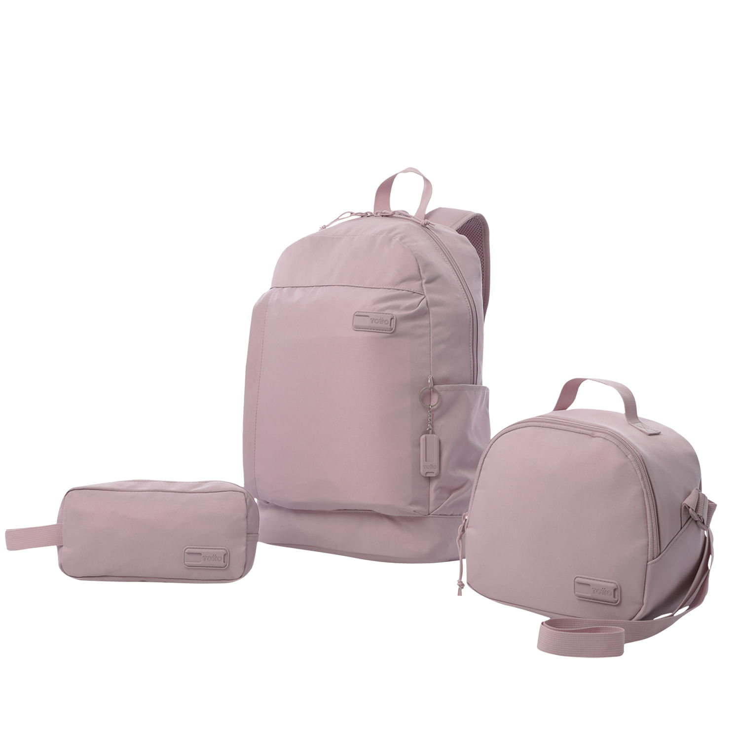 Set Juvenil X 3 + Lonchera + Cartuchera Yuno Morral 14" Rosado