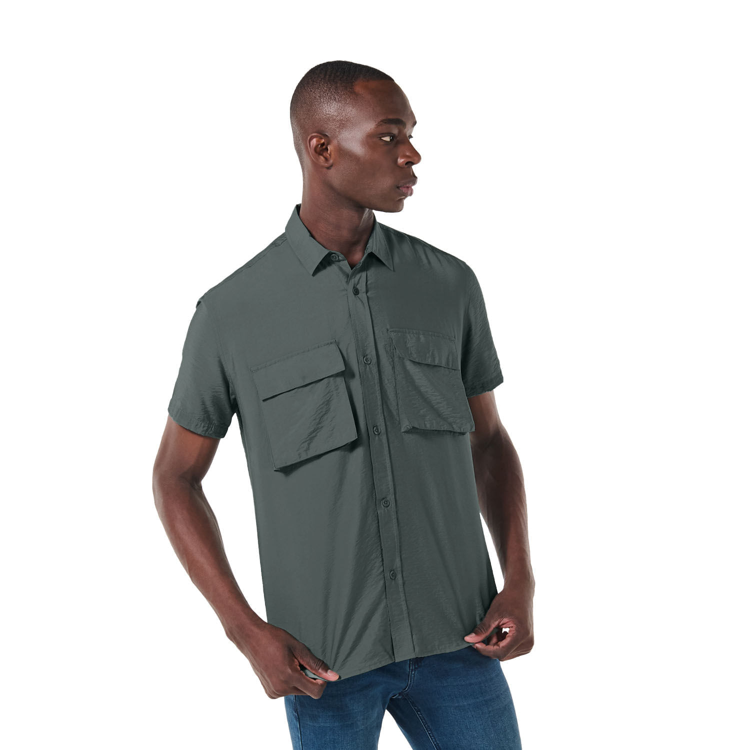Camisa para Hombre Derby Manga Corta Xxl Verde