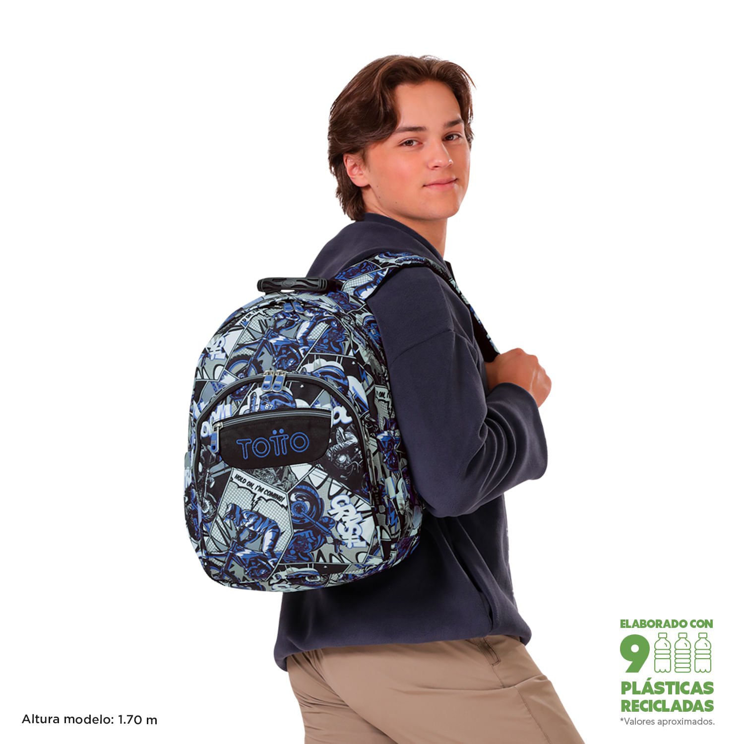 Morral Universitario Gommas Porta PC 13" Gris Hombre