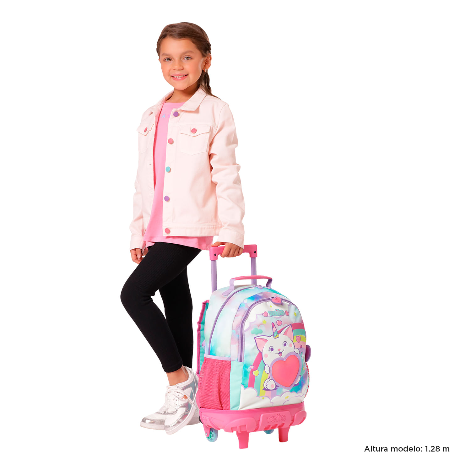 Morral ruedas Niña Sweety Heart Mediano Azul