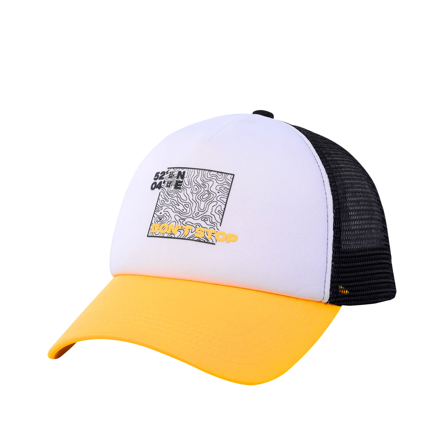 Gorra Camionera para Hombre Atlasy Blanca/Amarilla