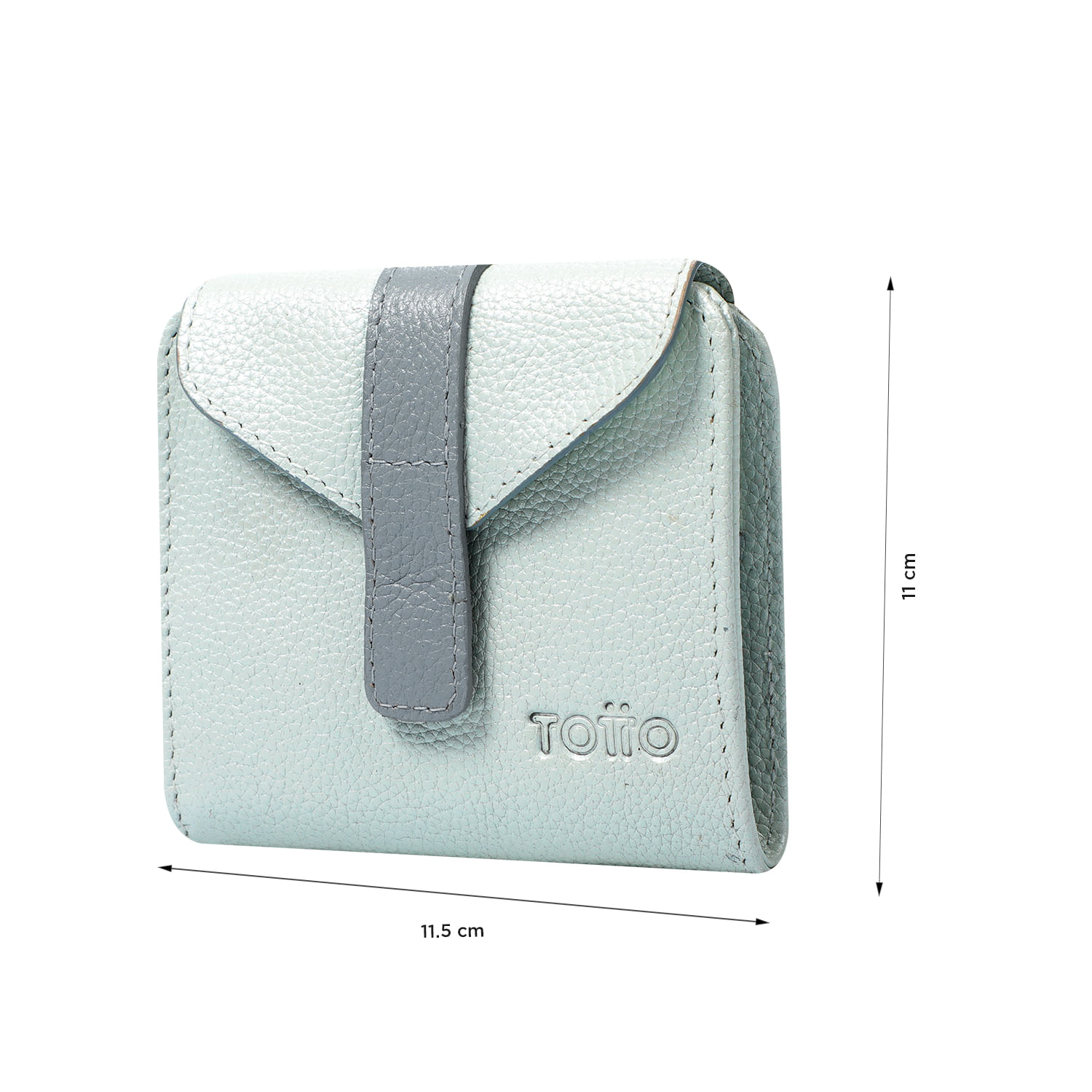 Billetera De Cuero Almandina Mujer Verde pequeña