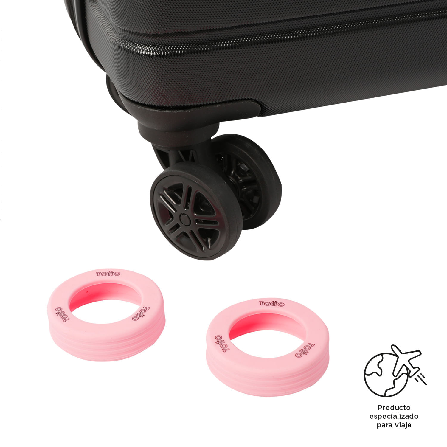 Protector de ruedas de maletas Gum x4 Rosado