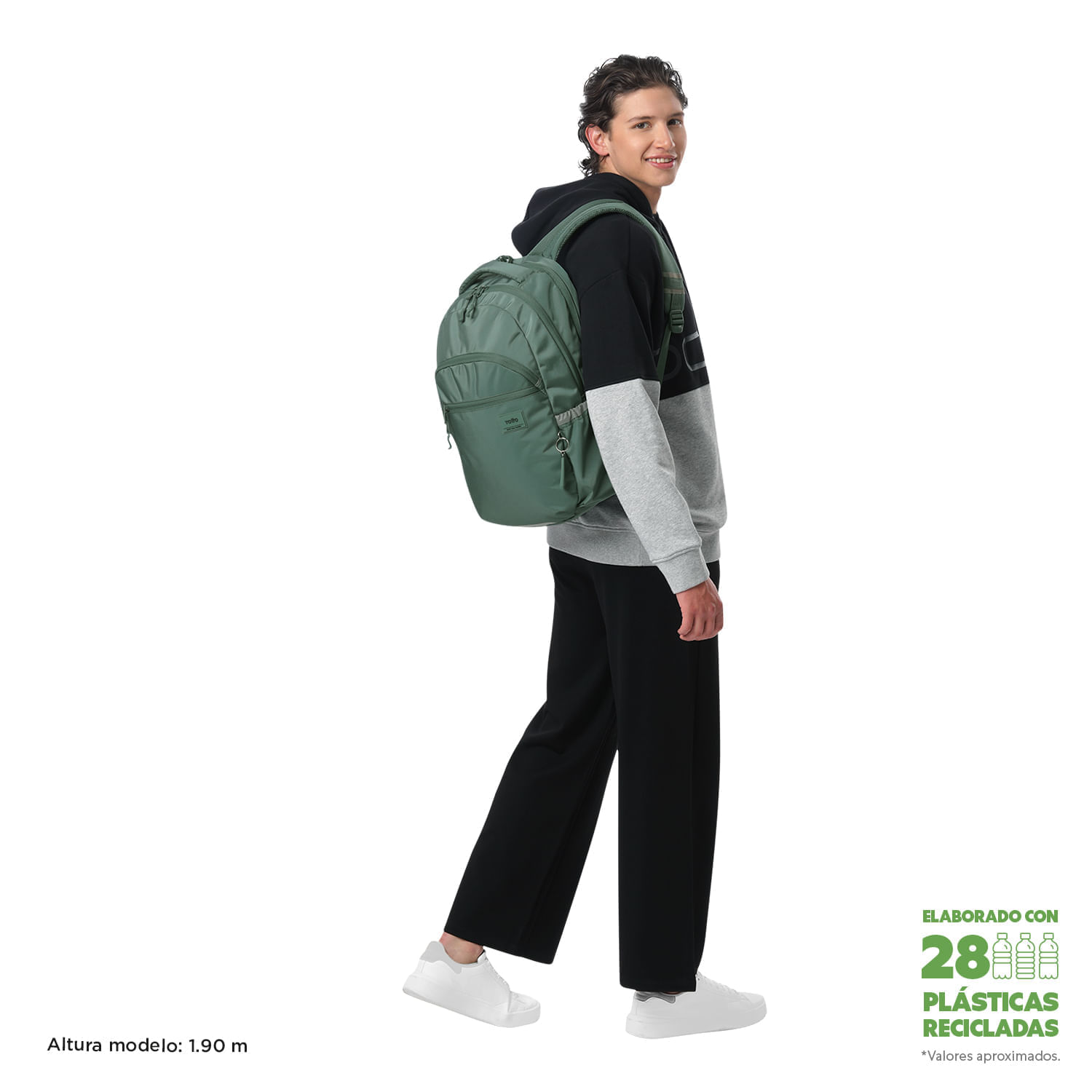 Morral Porta PC 15.4" Indo Verde Hombre