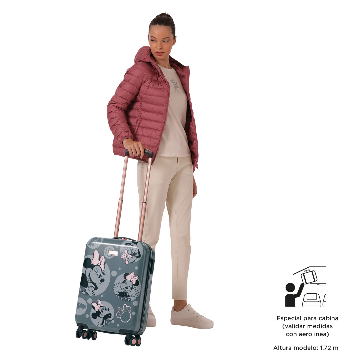 Maleta de cabina 360 Minnie Vintage Morada