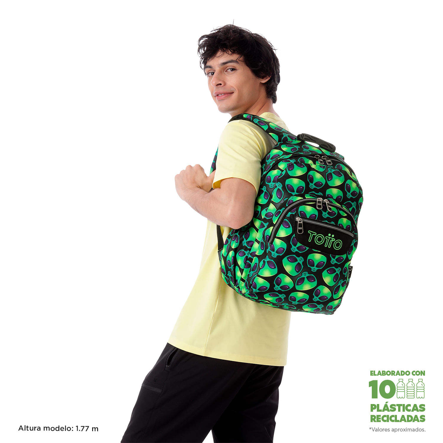 Maleta para colegio Acuarela Verde