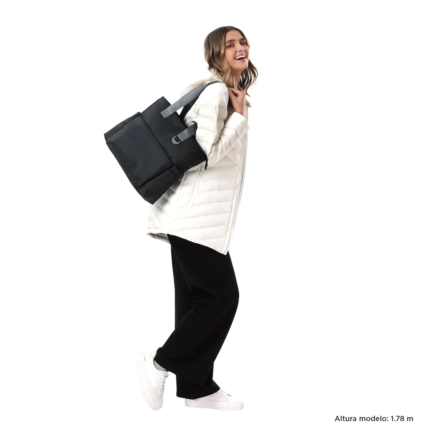 Bolso shopping Mediano para Mujer Sue Porta Tablet 10" Negro