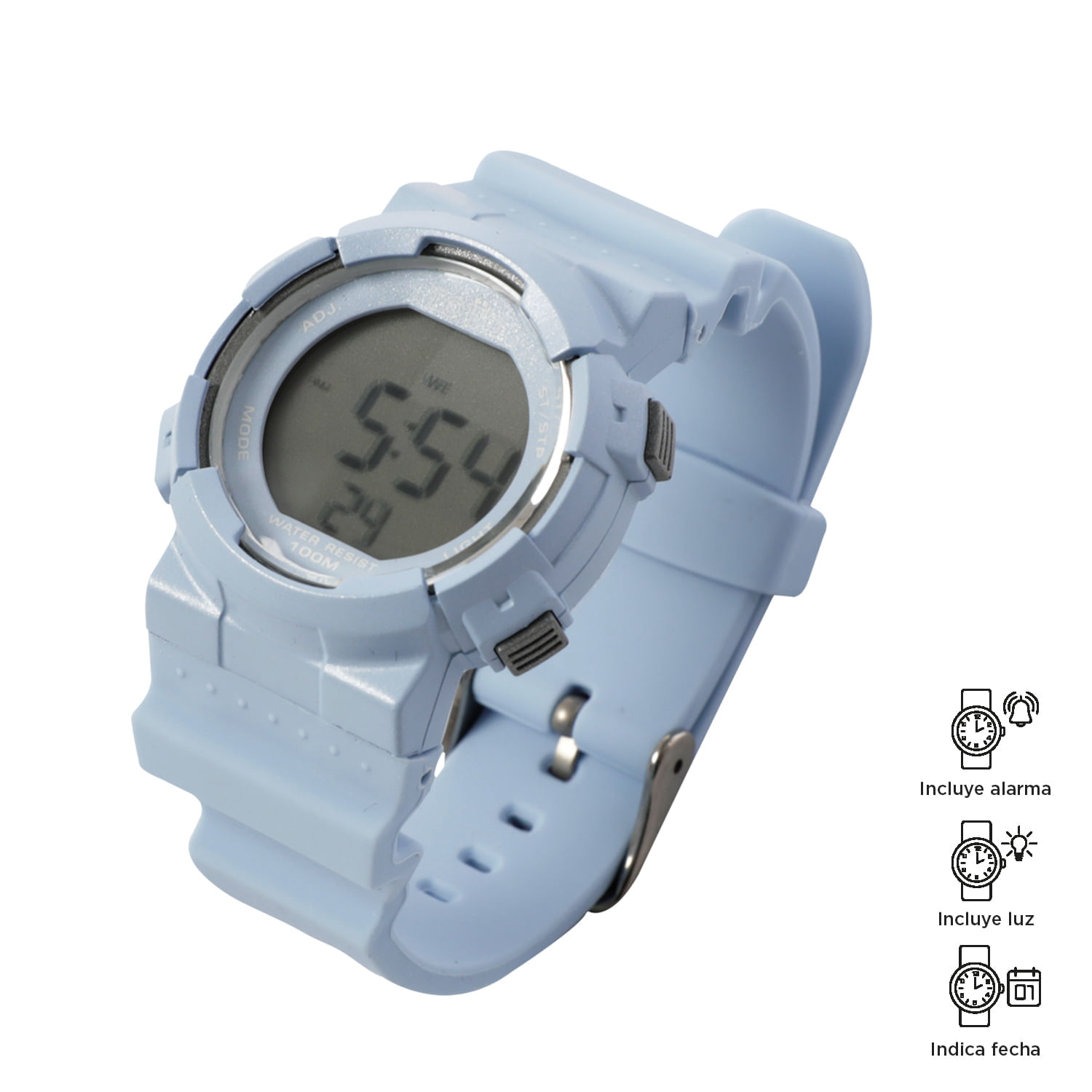Reloj Digital Pixel color Azul Mujer