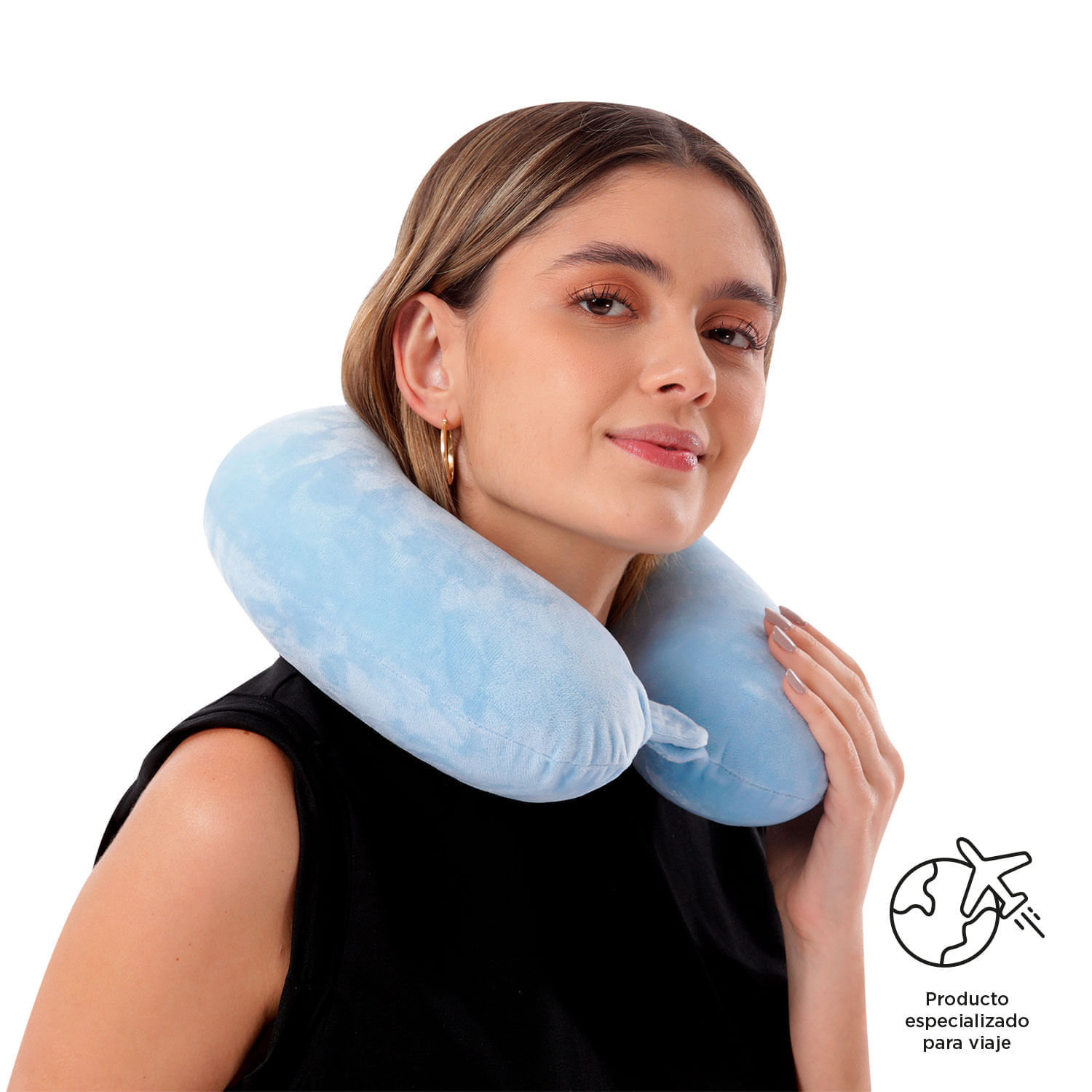 Almohada para cuello Memory Foam Jet Pillow Azul