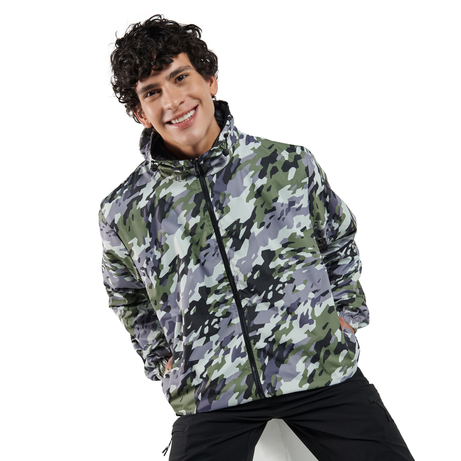 Chaqueta Ligera Hombre Mosculer Print Gris