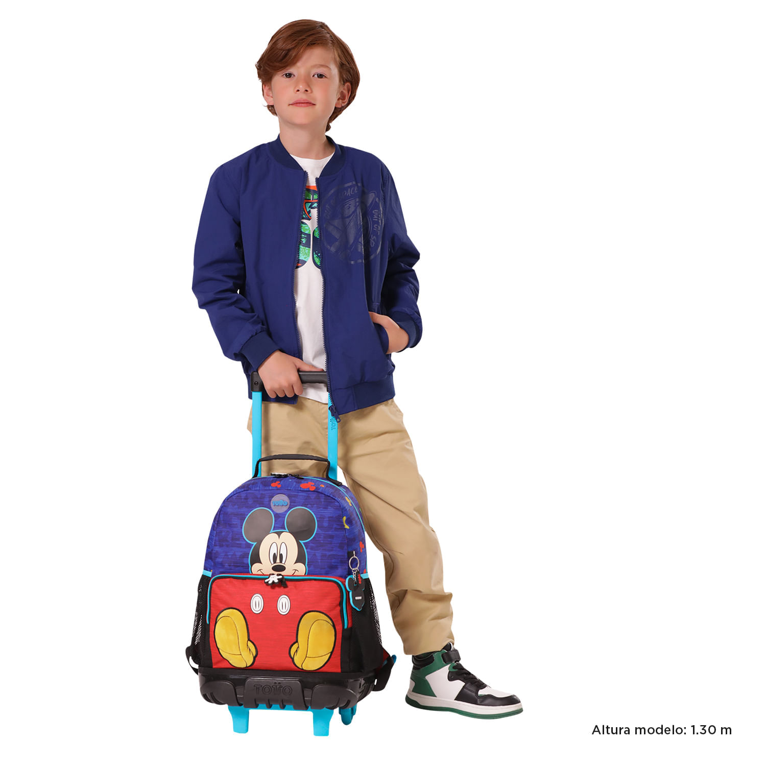 Morral con ruedas Niño Mickey Mediano Azul