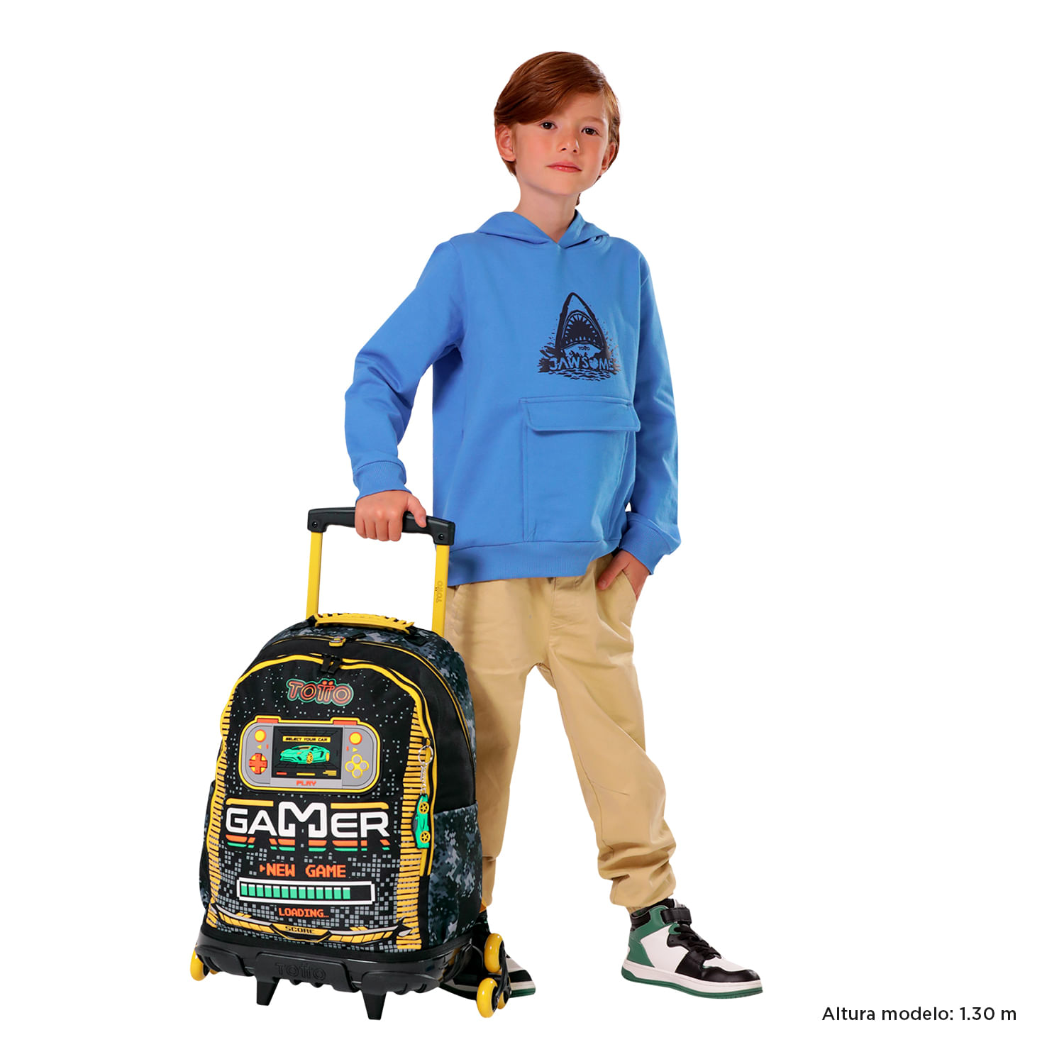 Morral con 3 ruedas Niño Best Game Grande Negro