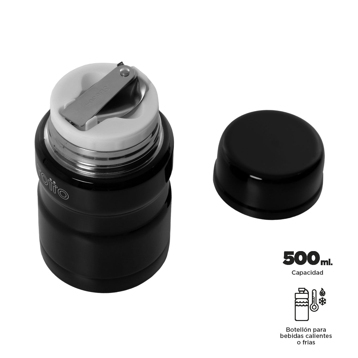 Botilito Térmico Protte 500 ml Negro