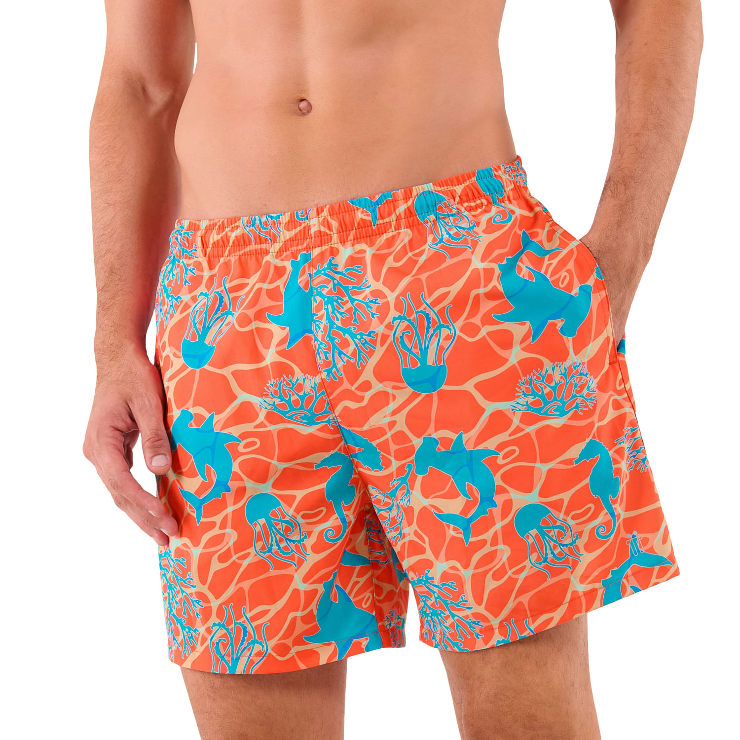 Pantalón Estampada Lown Hombre Naranja