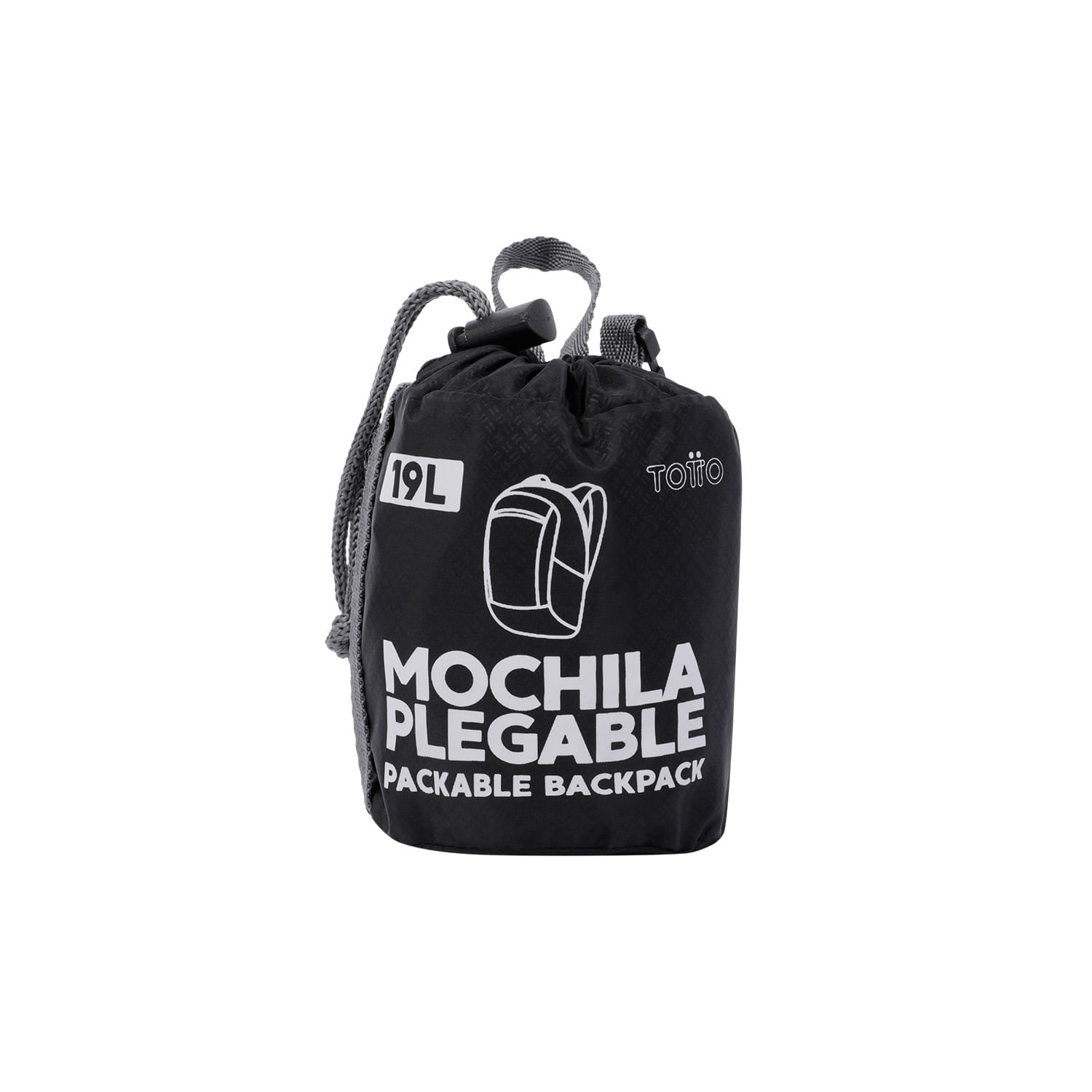 Morral Plegable Troker Negro Con Detalles Reflectivos