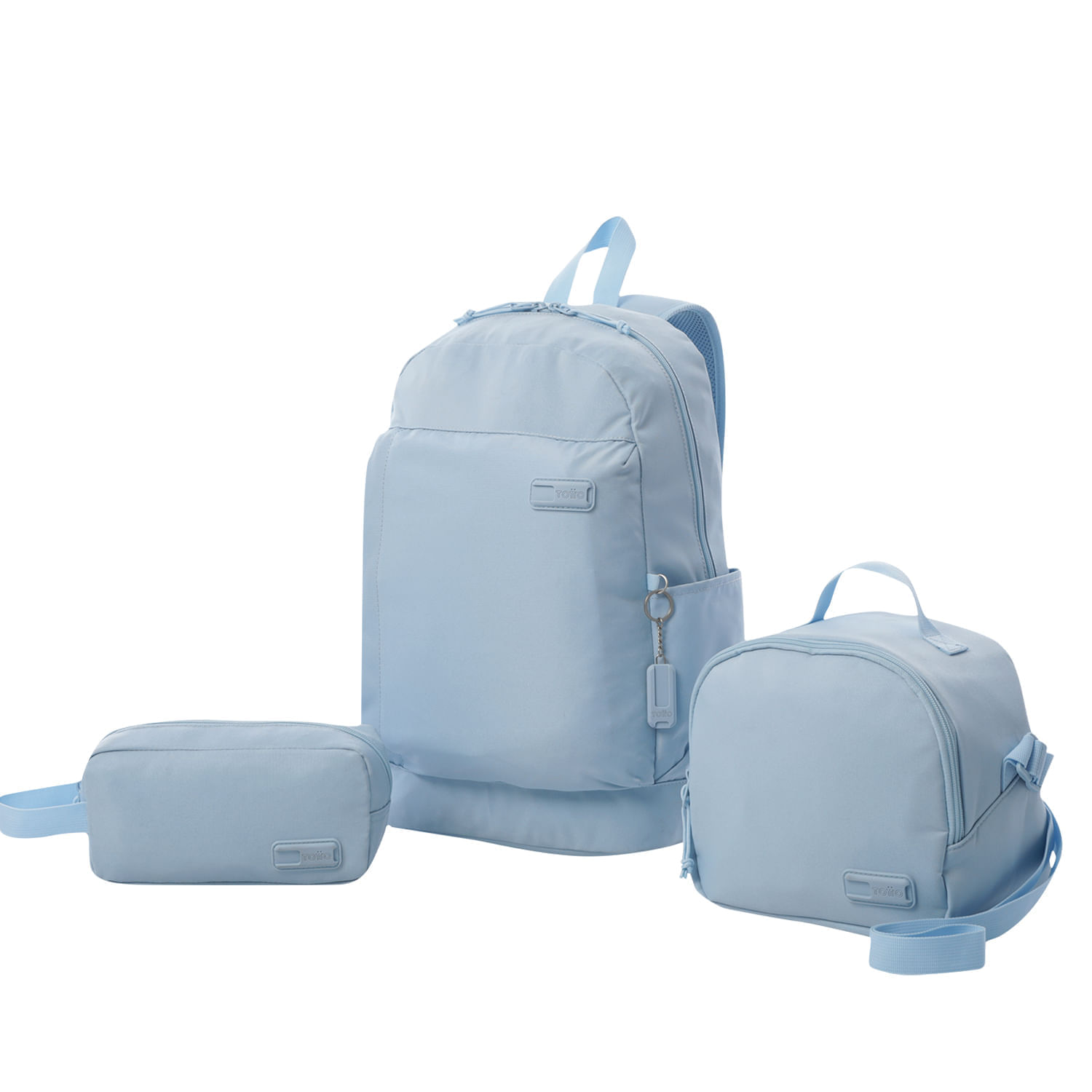 Set Juvenil X 3 + Lonchera + Cartuchera Yuno Morral 14" Azul