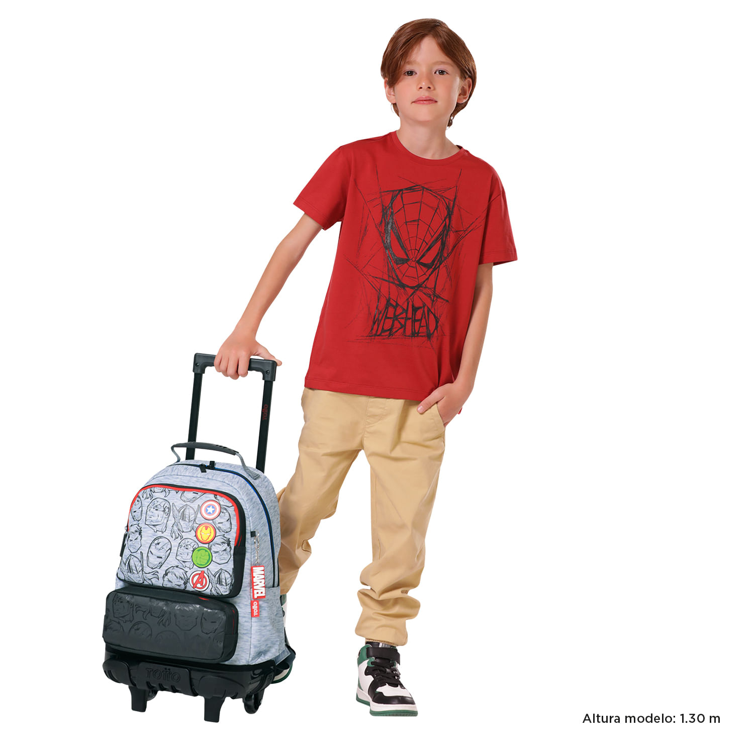 Morral ruedas Niño Super Avengers Mediano Gris