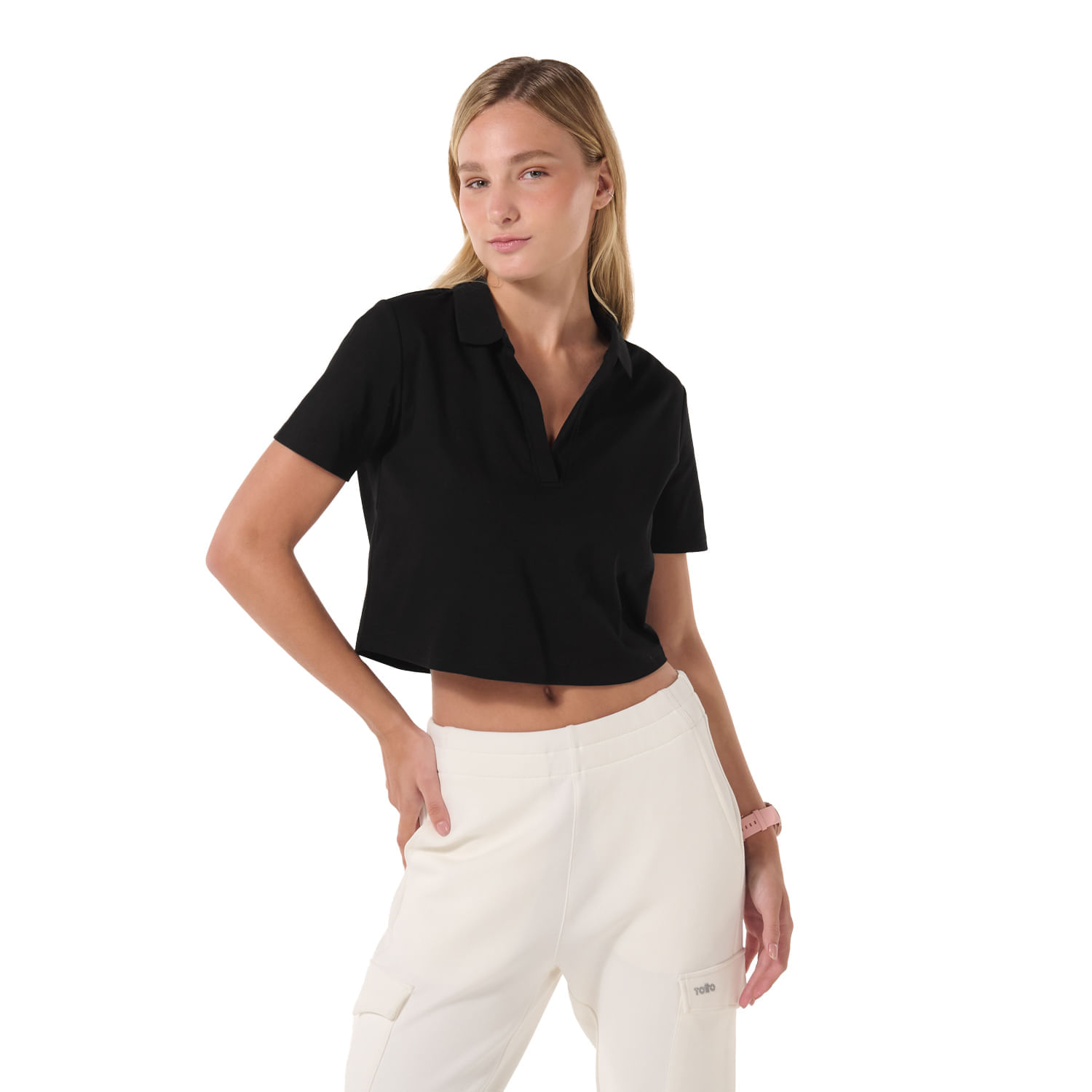 Camisa Tipo Polo Saba Xl Mujer Negra