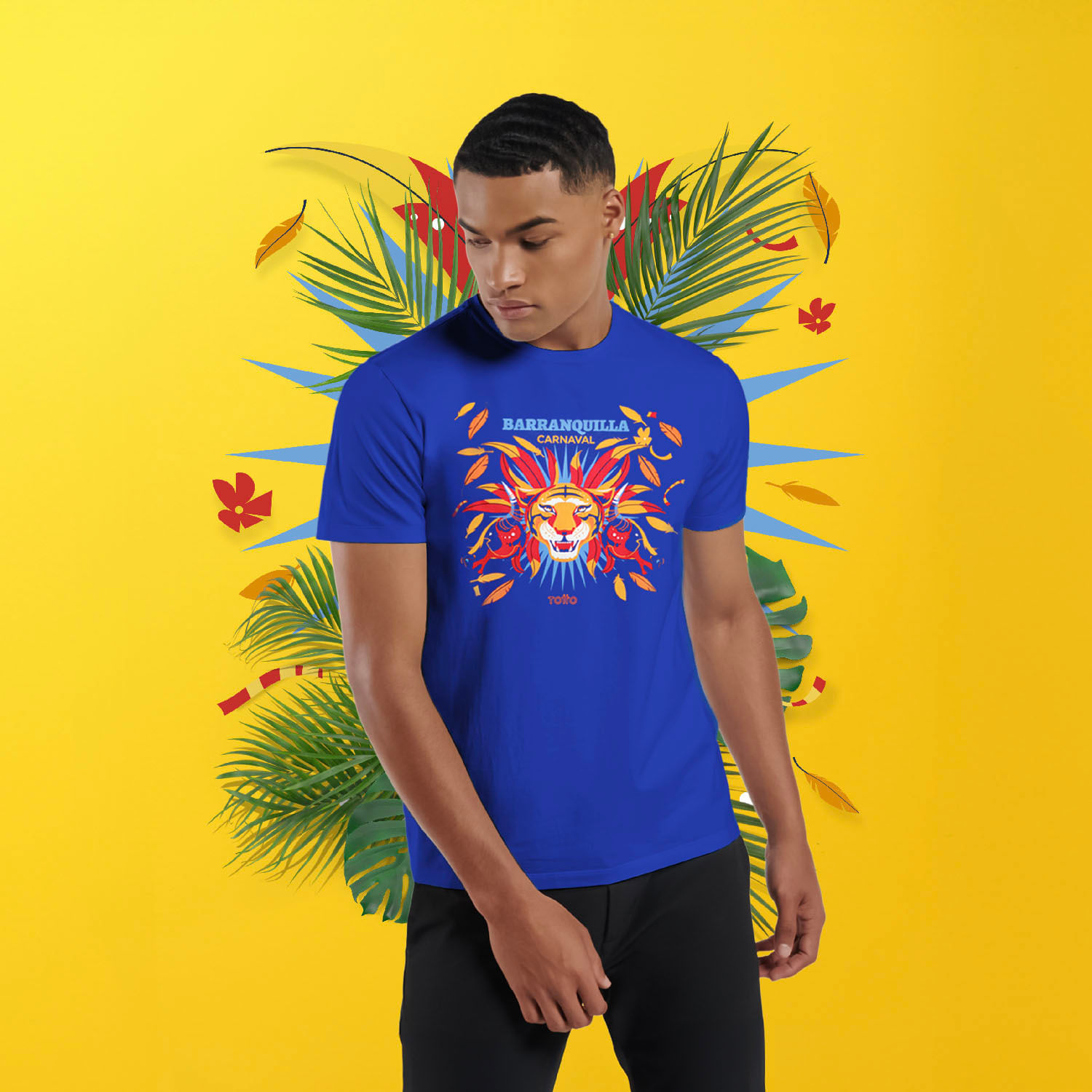 Camiseta del Carnaval de Barranquilla 2025 Xxl Azul