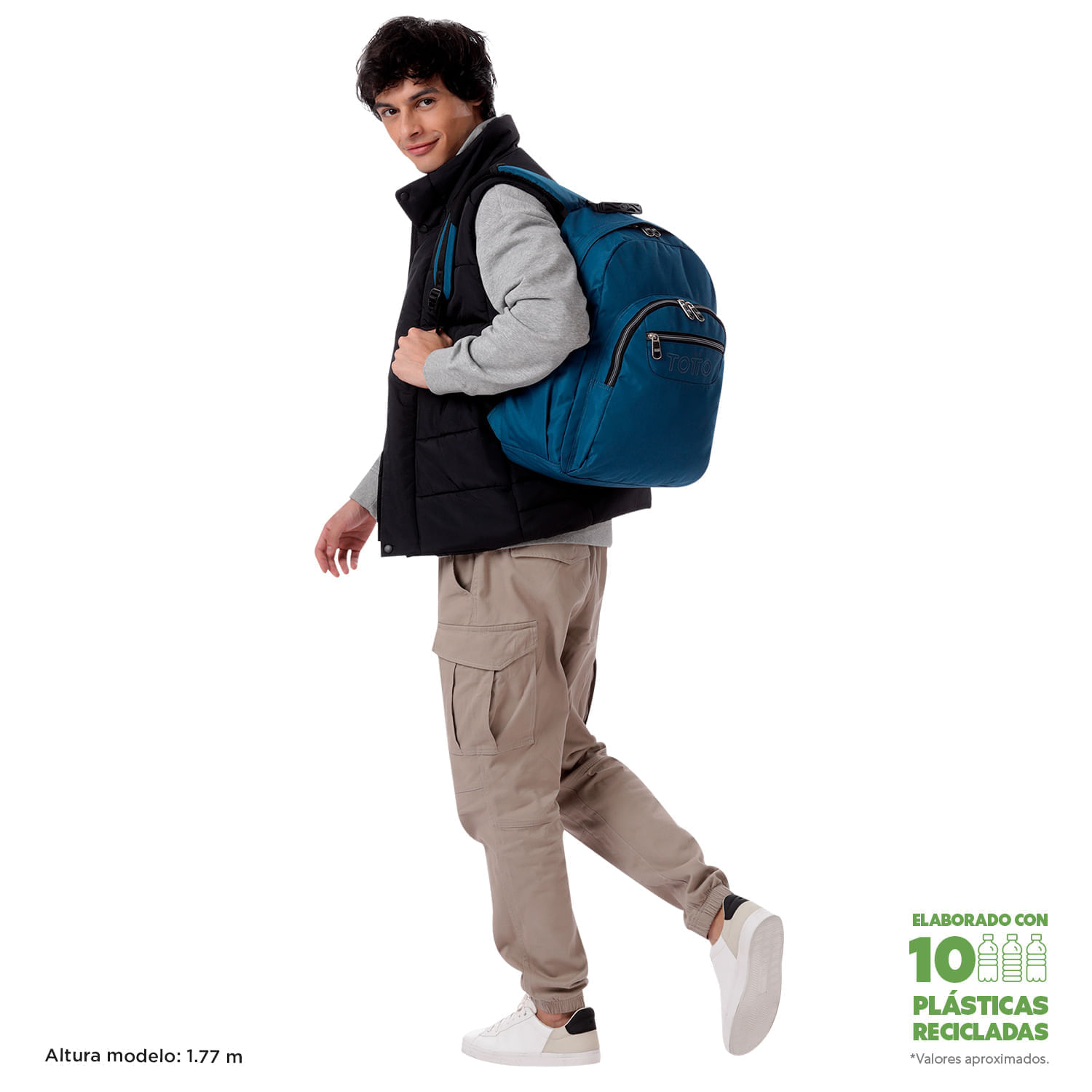 Maleta para colegio Acuarela Azul