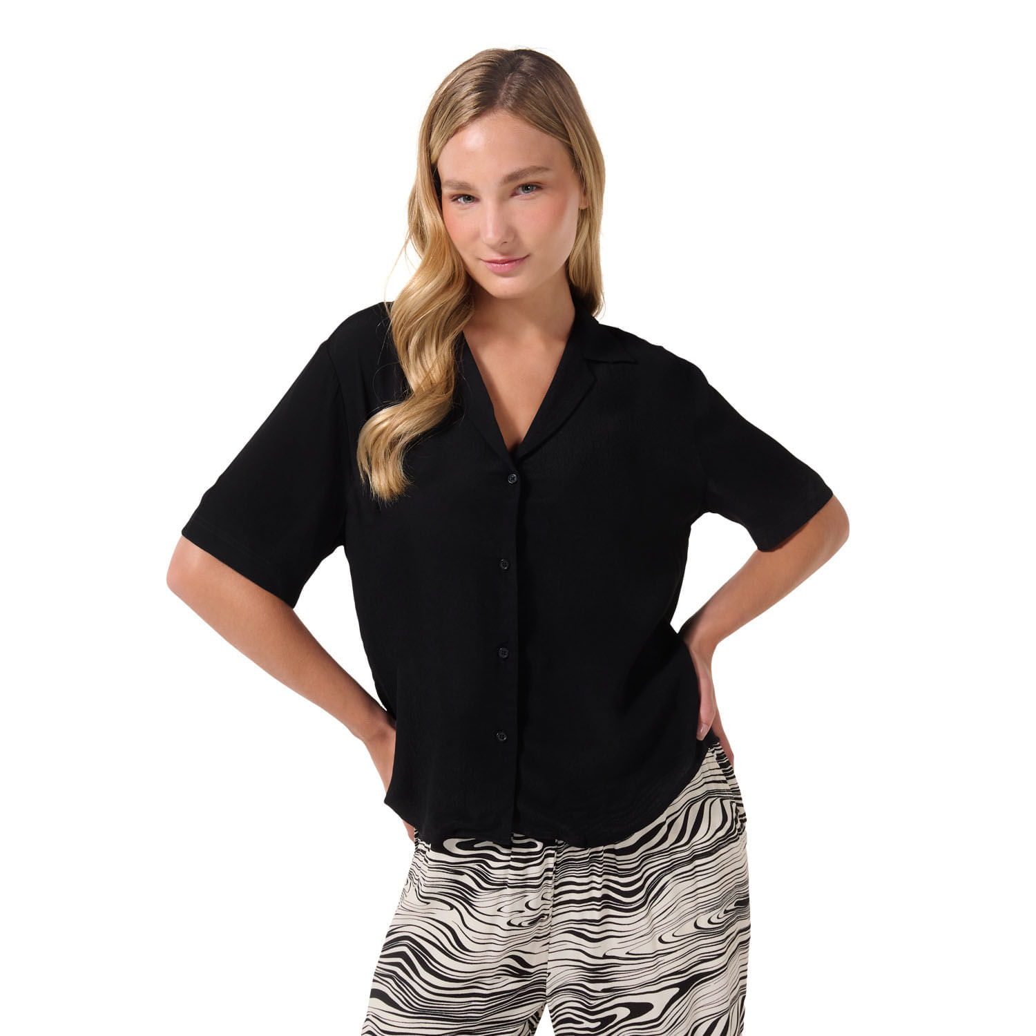 Camisa casual Brezo Mujer Xl Negra