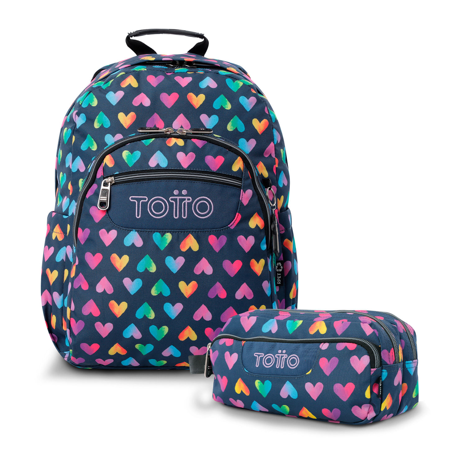 Kit Escolar Morral Grande Acuarela y Cartuchera 3 bolsillos