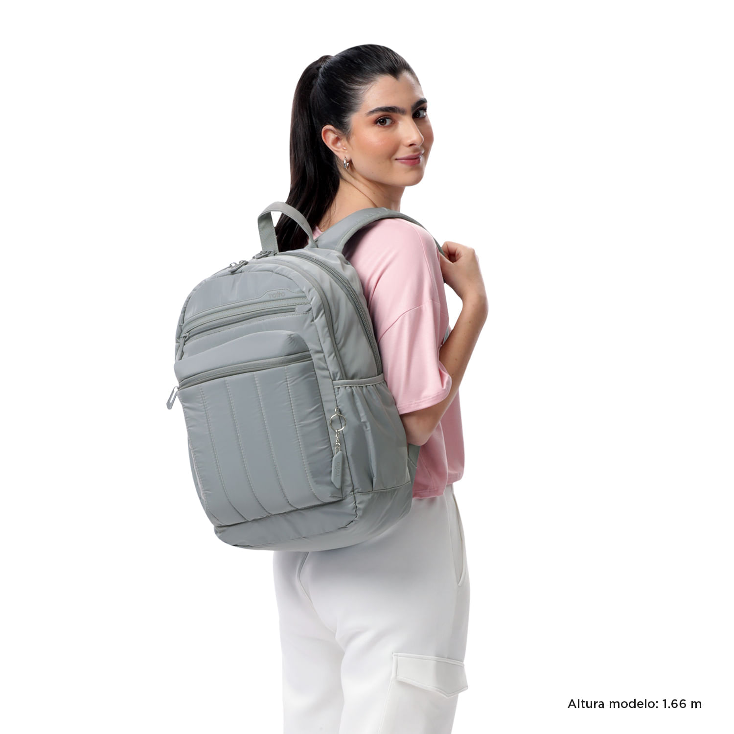 Morral Porta PC 14" Plaine Gris Mujer