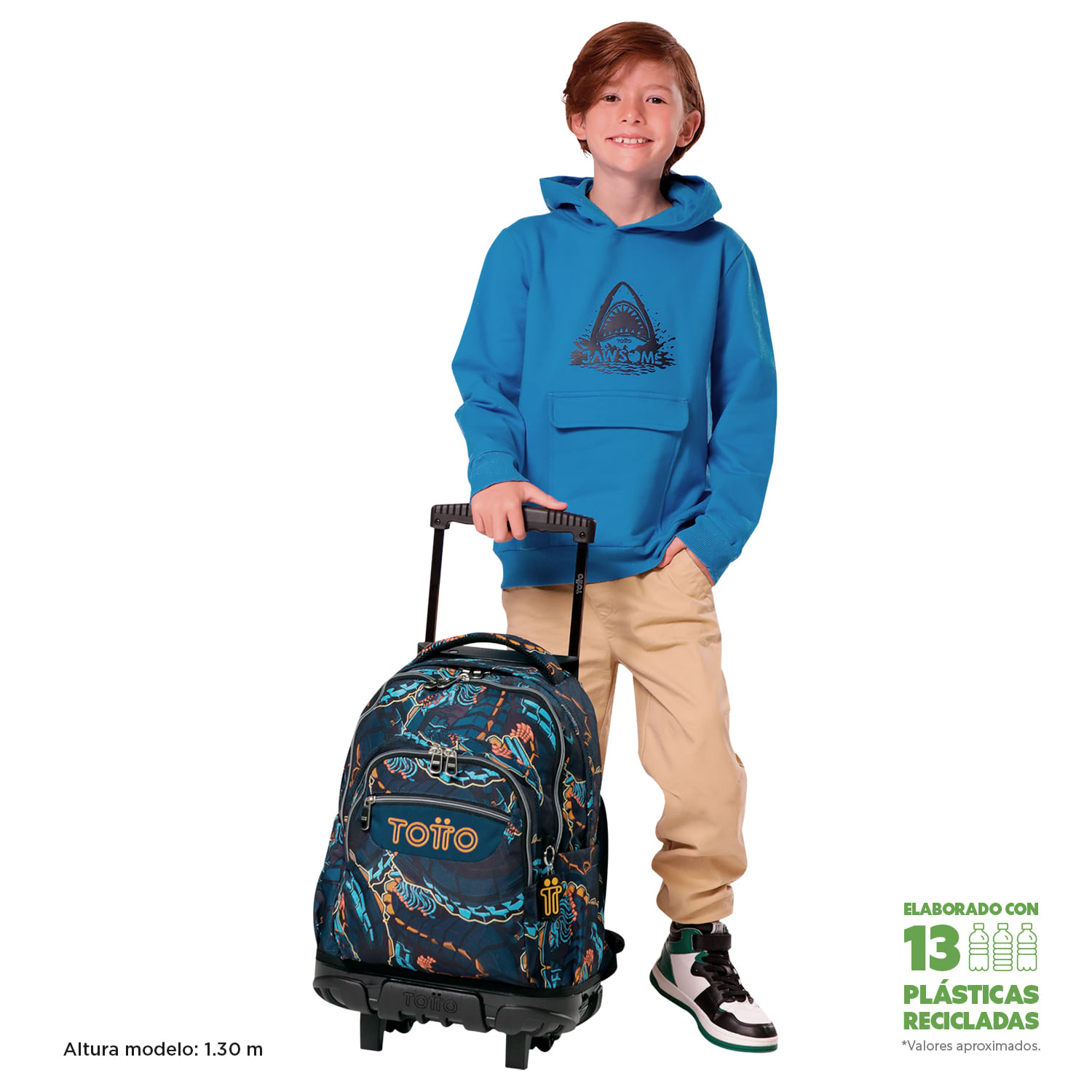 Morral Ruedas Niño Porta PC 15.4" Bomper Renglon Azul