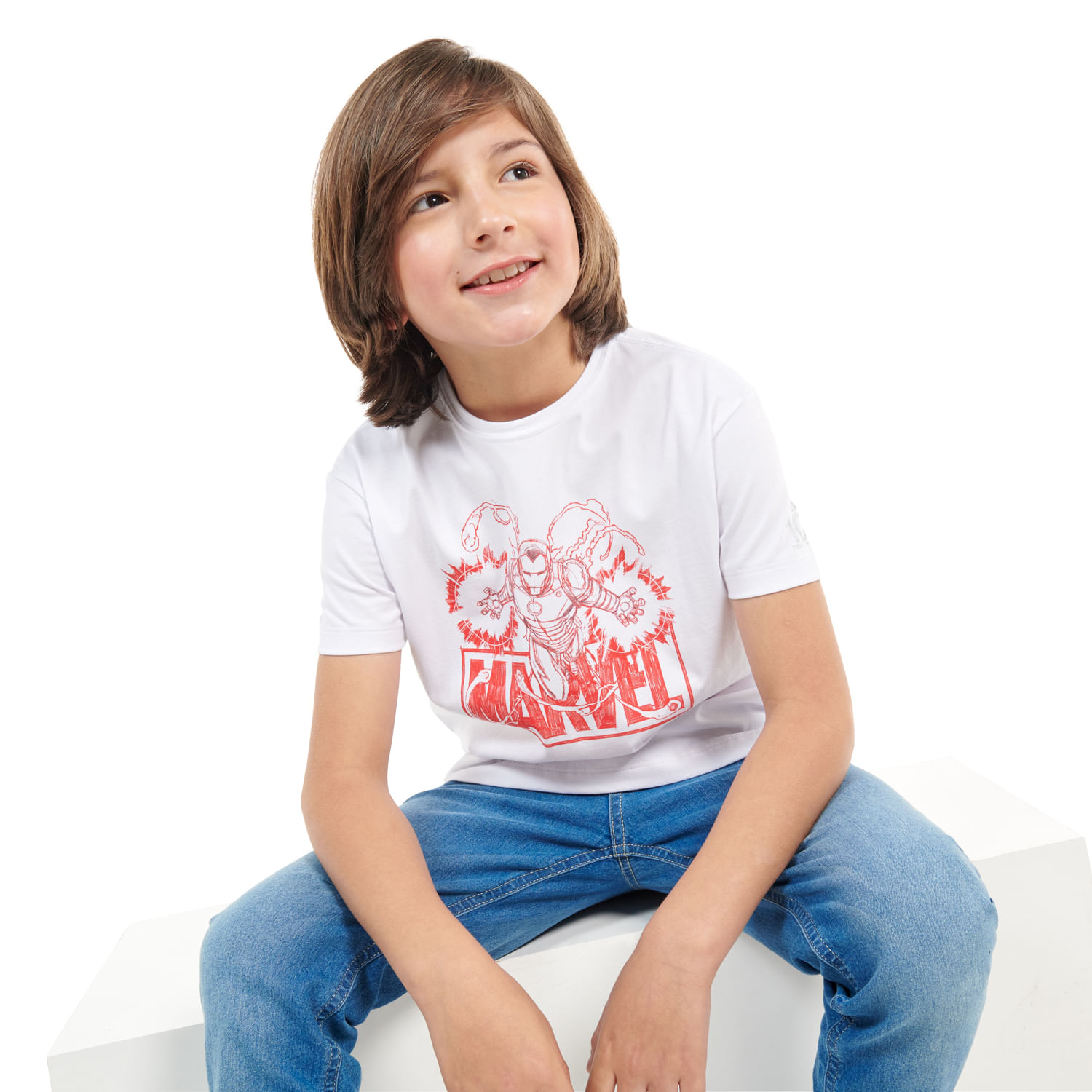 Camiseta para niño Disney 100 Iron Man 2 blanca